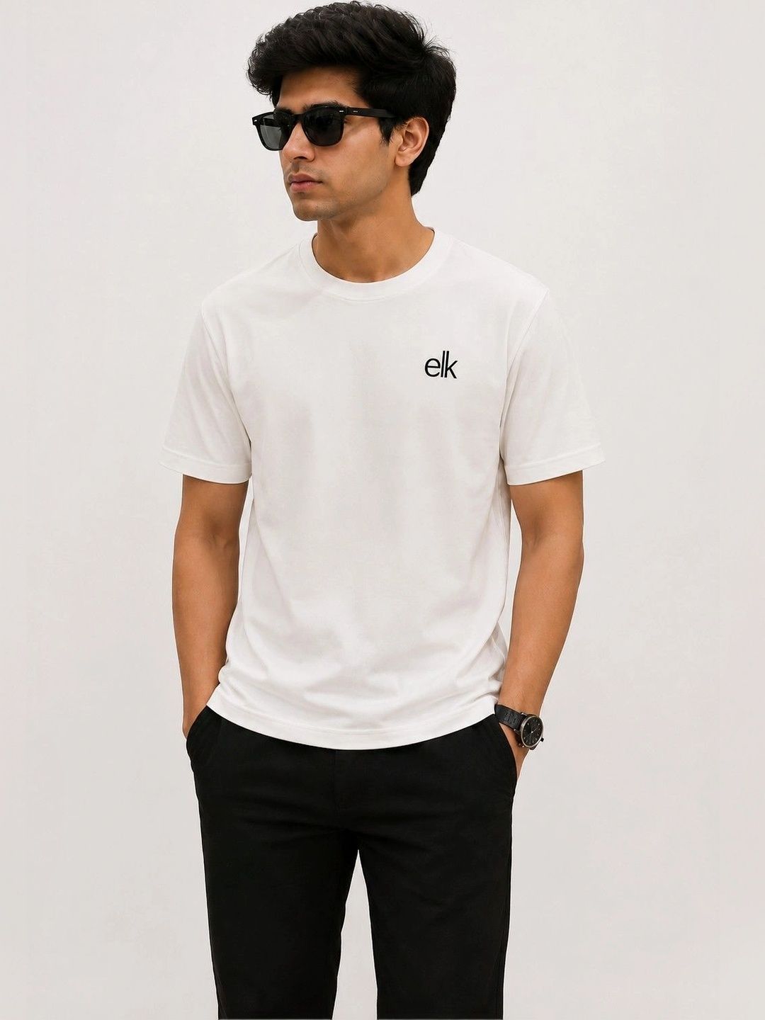 ESTYLISHKART Men Brand Logo Printed Round Neck Casual T-shirt