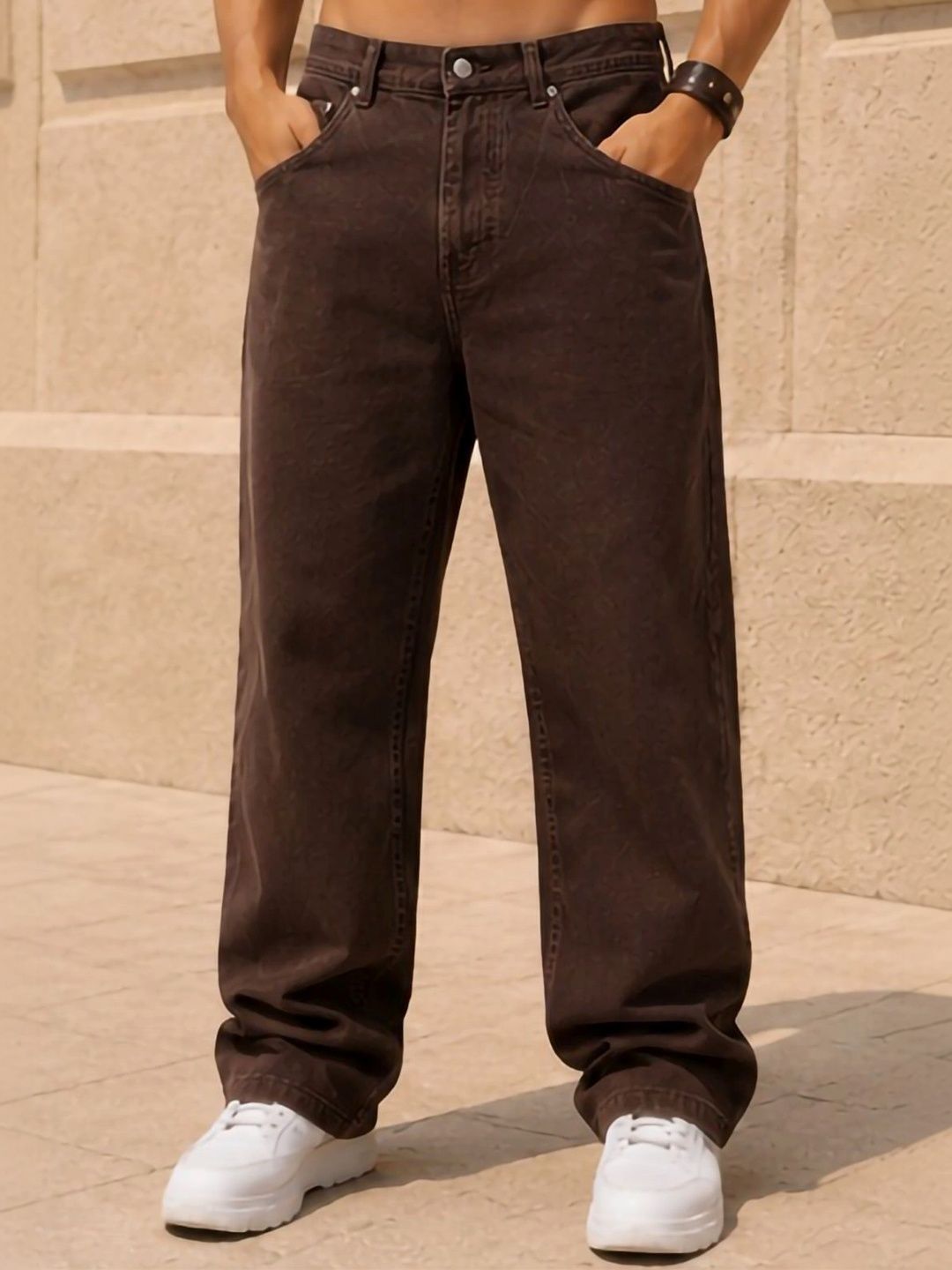 LINARIA Men Classic Relaxed Fit Mid-Rise Stretchable Jeans