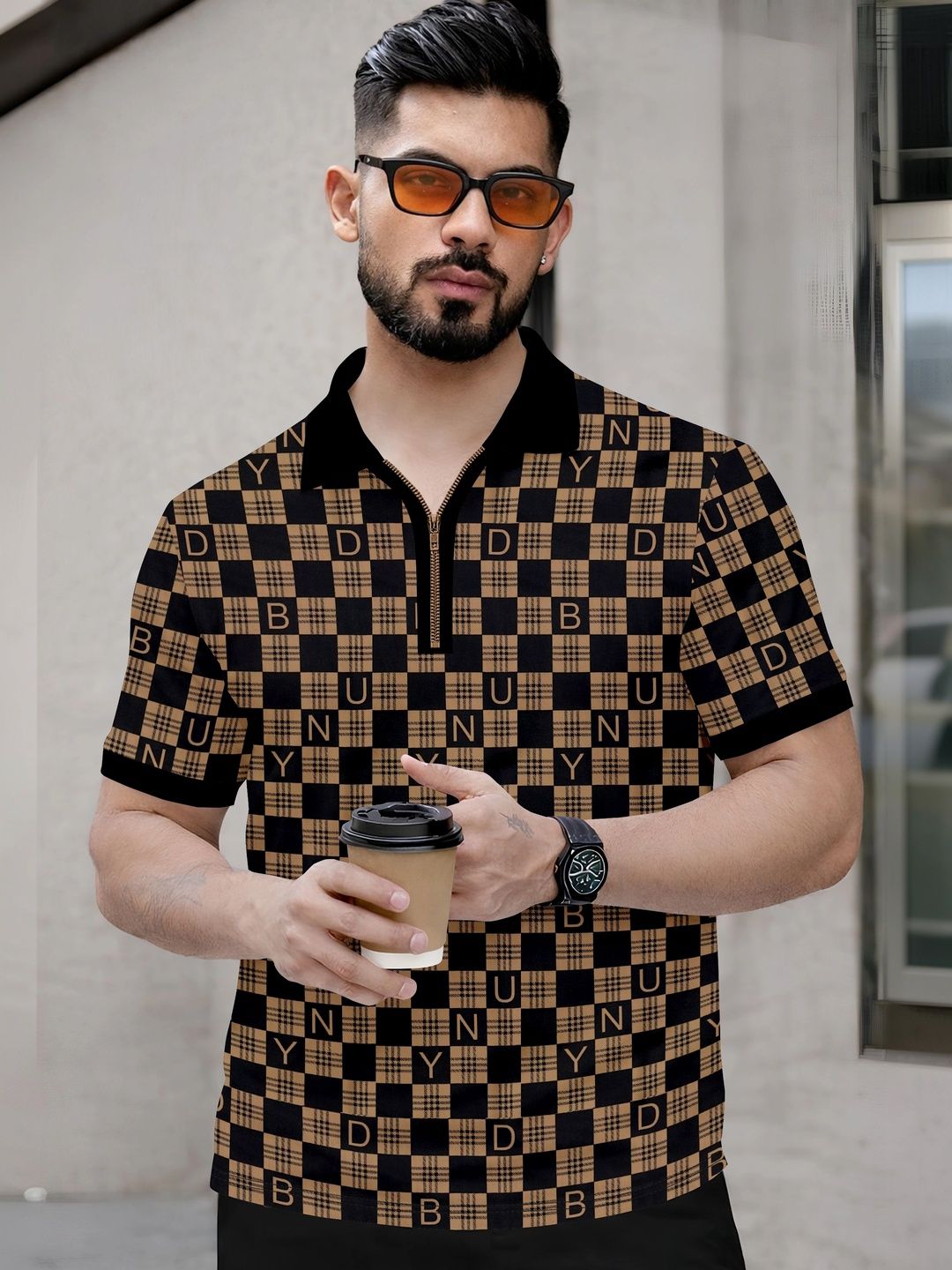 Moda Rapido Men Printed Polo Collar T-shirt