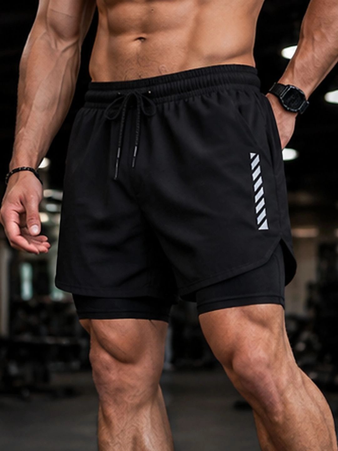 THIRD QUADRANT Men Running Sports Shorts