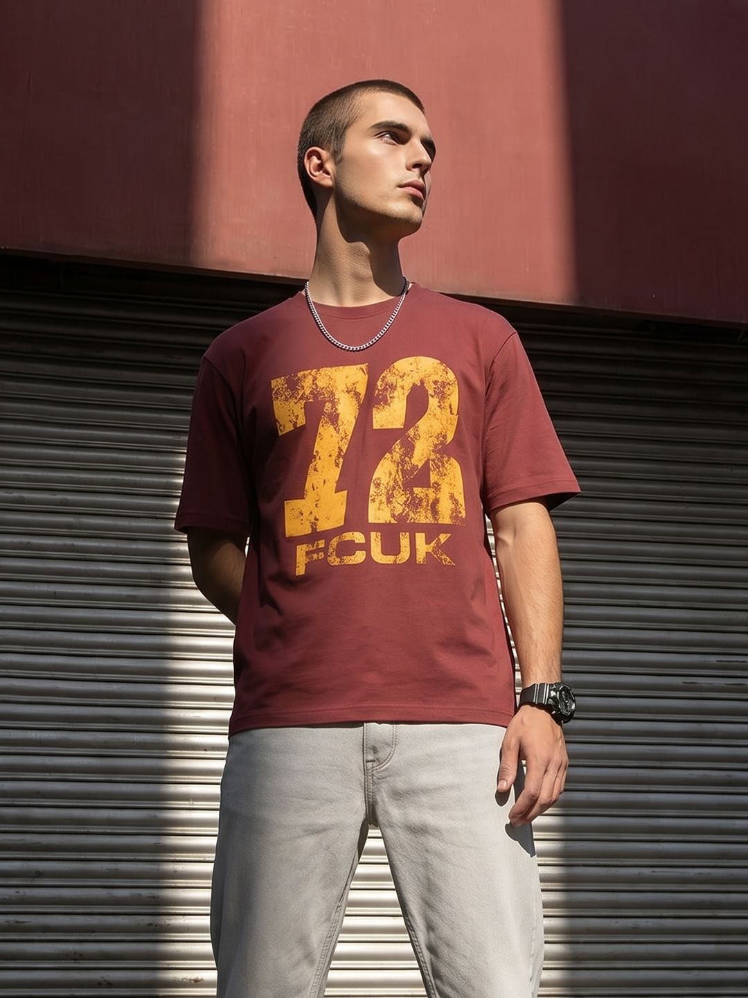FCUK Relaxed Fit Printed T-shirt