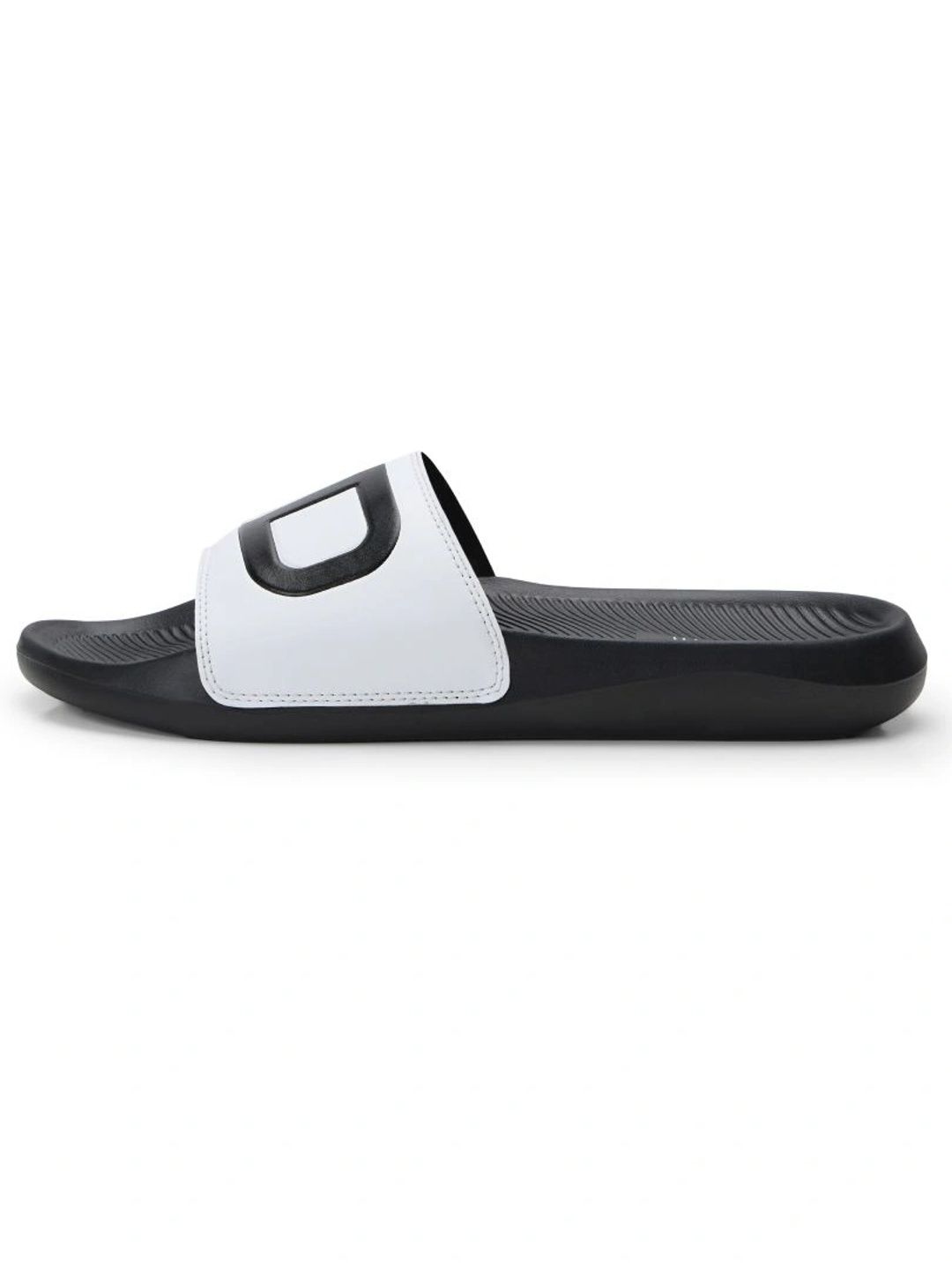 BOLDFIT Men Black Basicslidz Pu Slider Open Sliders