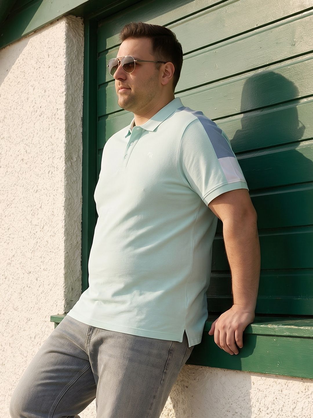 Sztori Plus Size Polo Collar Pure Cotton T-shirt