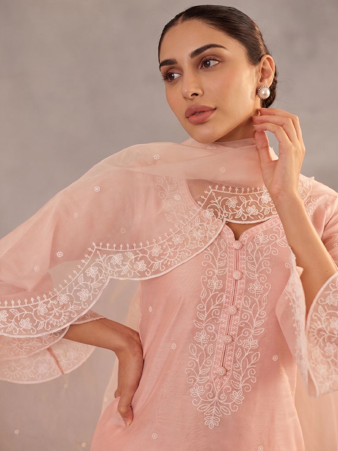 Royal Export Royal Export Women Ethnic Motifs Embroidered Regular Thread Work Kurta with Palazzos & With Dupatta