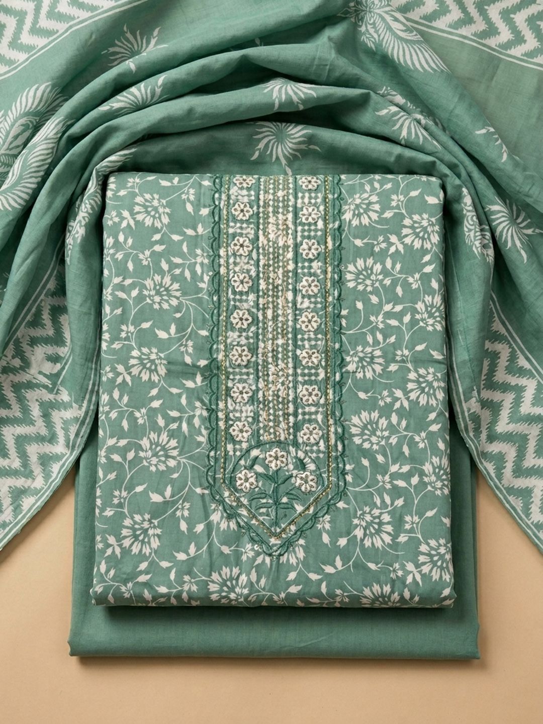 Meena Bazaar Printed Unstitched Dress Material