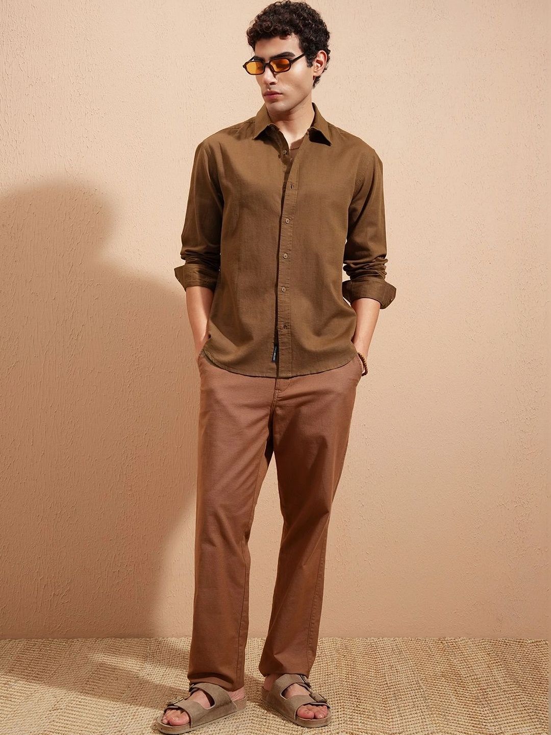 HIGHLANDER Long Sleeves Spread Collar Relaxed Fit Casual Shirt