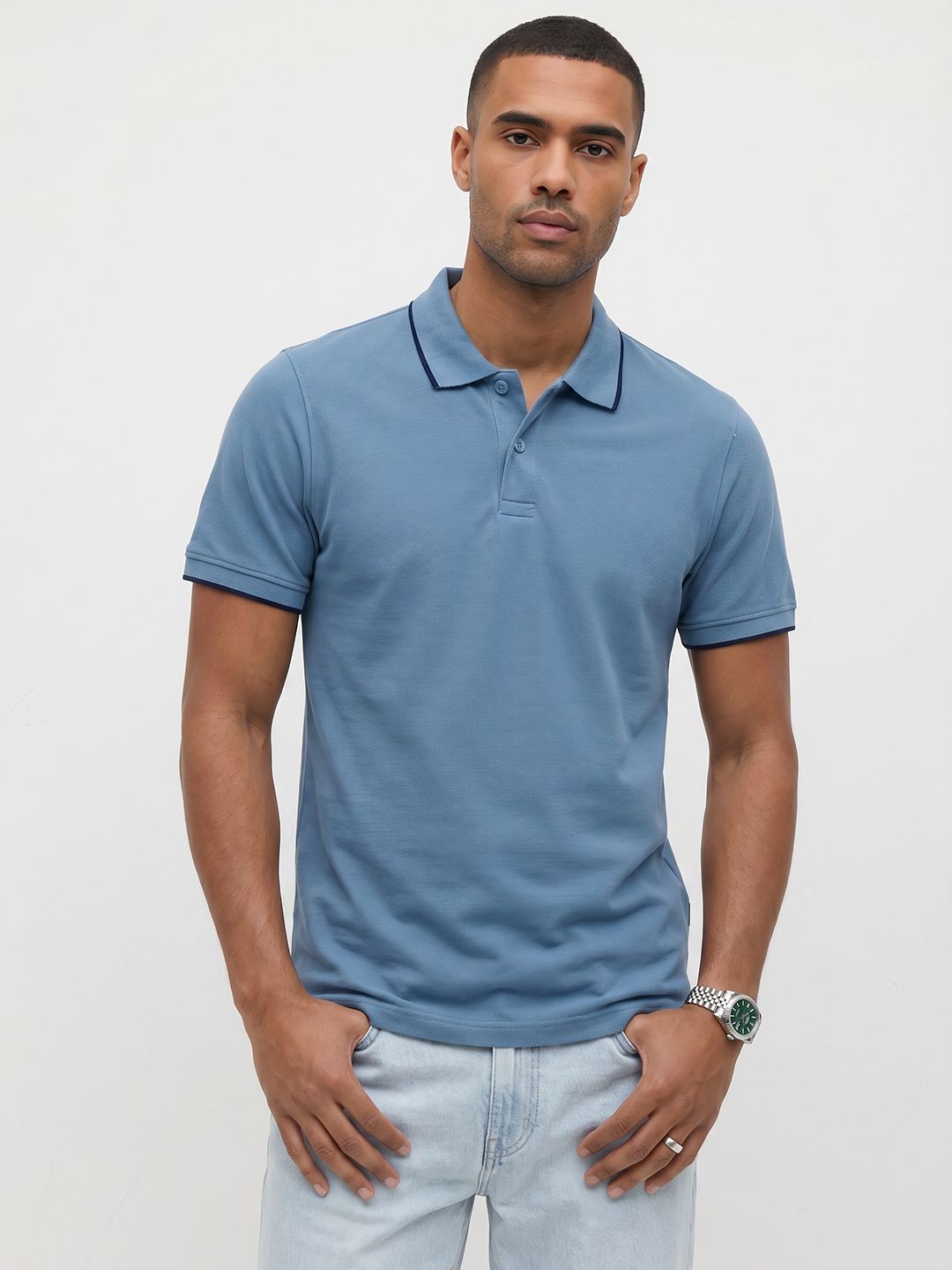 The Roadster Life Co. Polo Collar Pure Cotton T-shirt