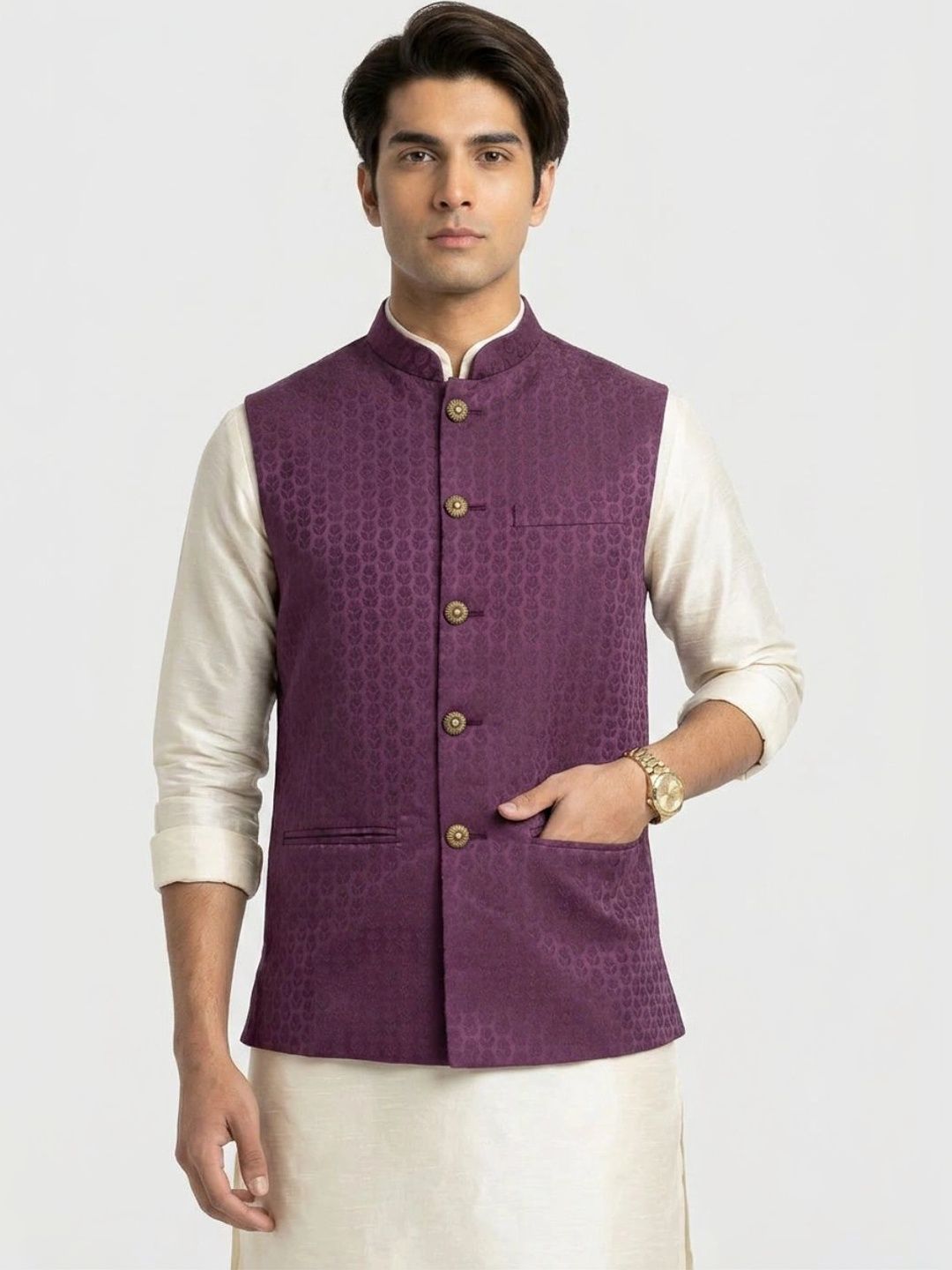 Sanman Ethnix by Raymond Men Open Front Jacket