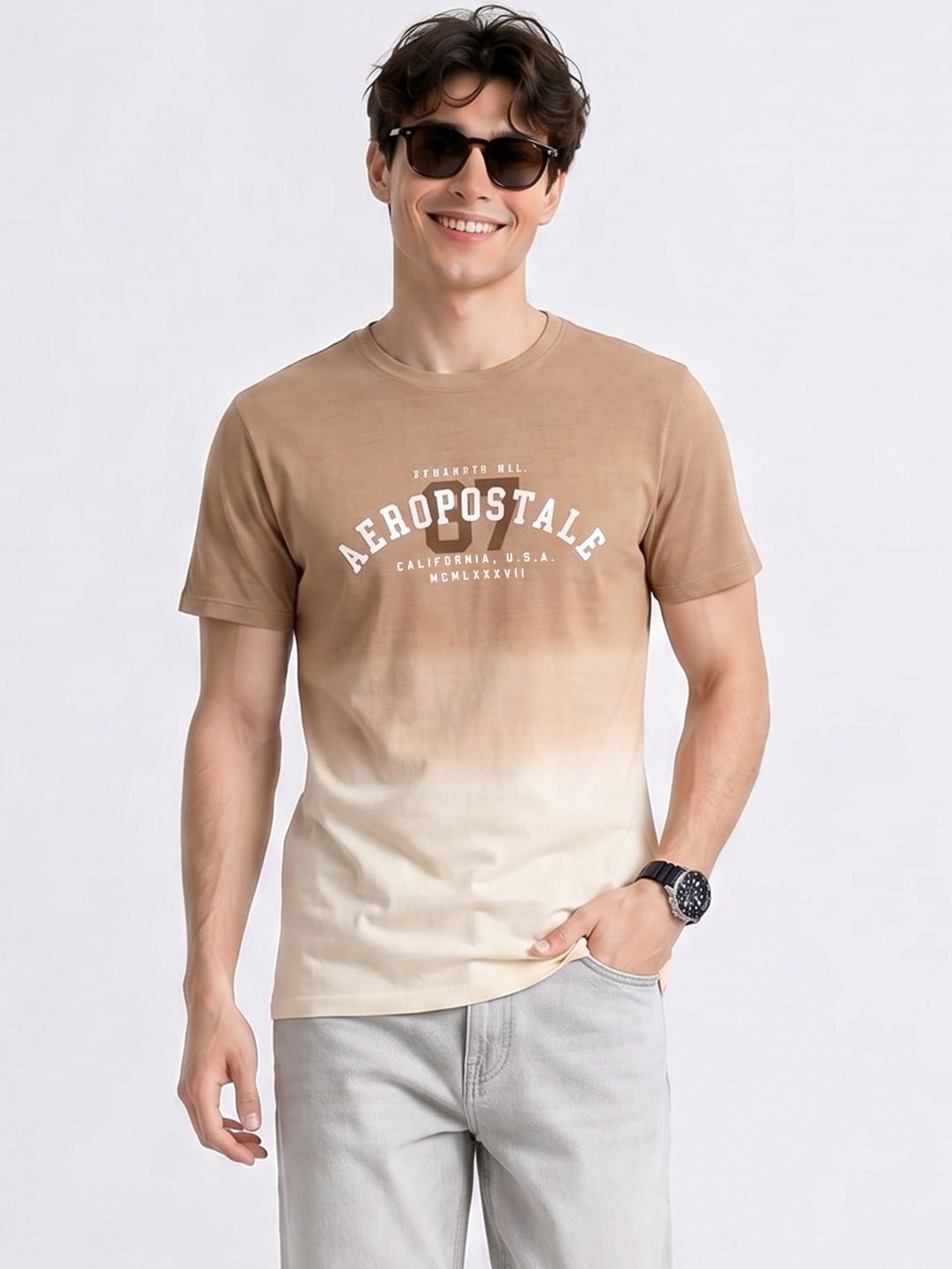 Aeropostale Brand Logo Printed Pure Cotton T-shirt