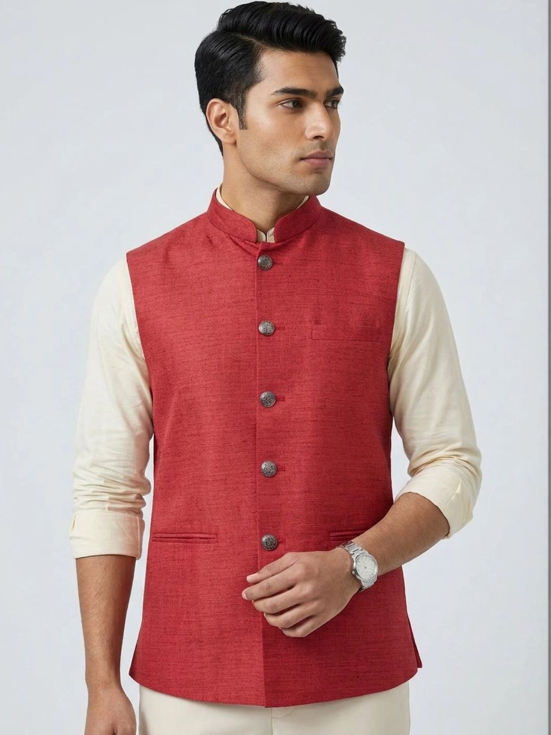Sanman Ethnix by Raymond Men Open Front Jacket