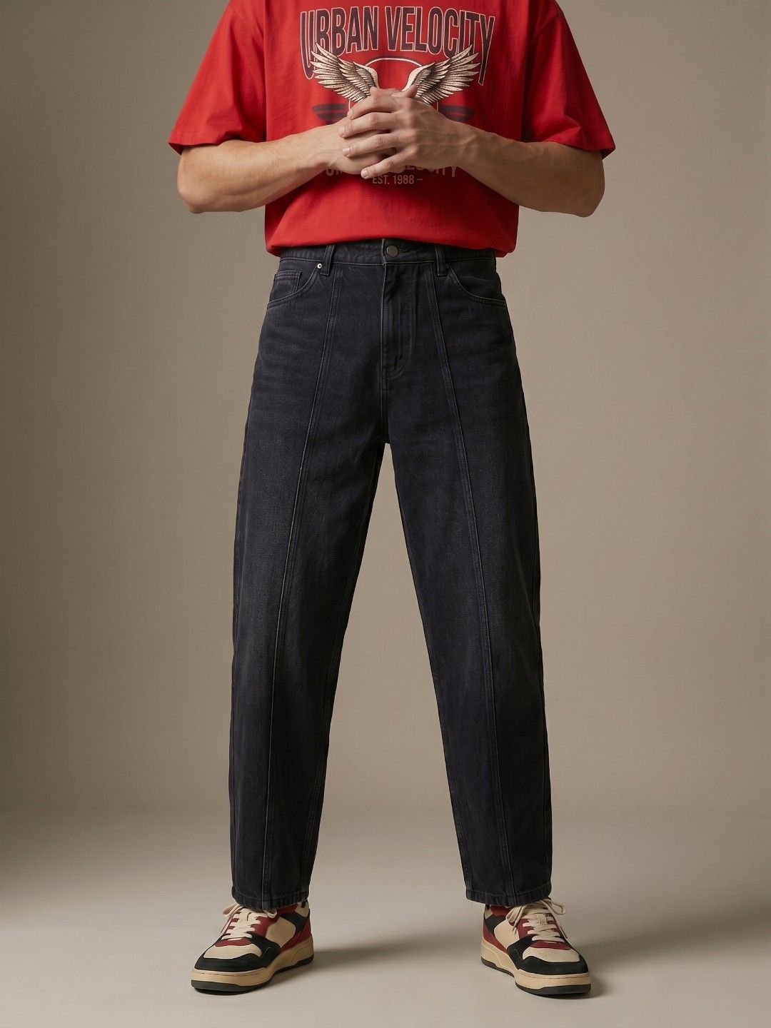 glitchez Men Barrel Fit Light Fade Stretchable Jeans