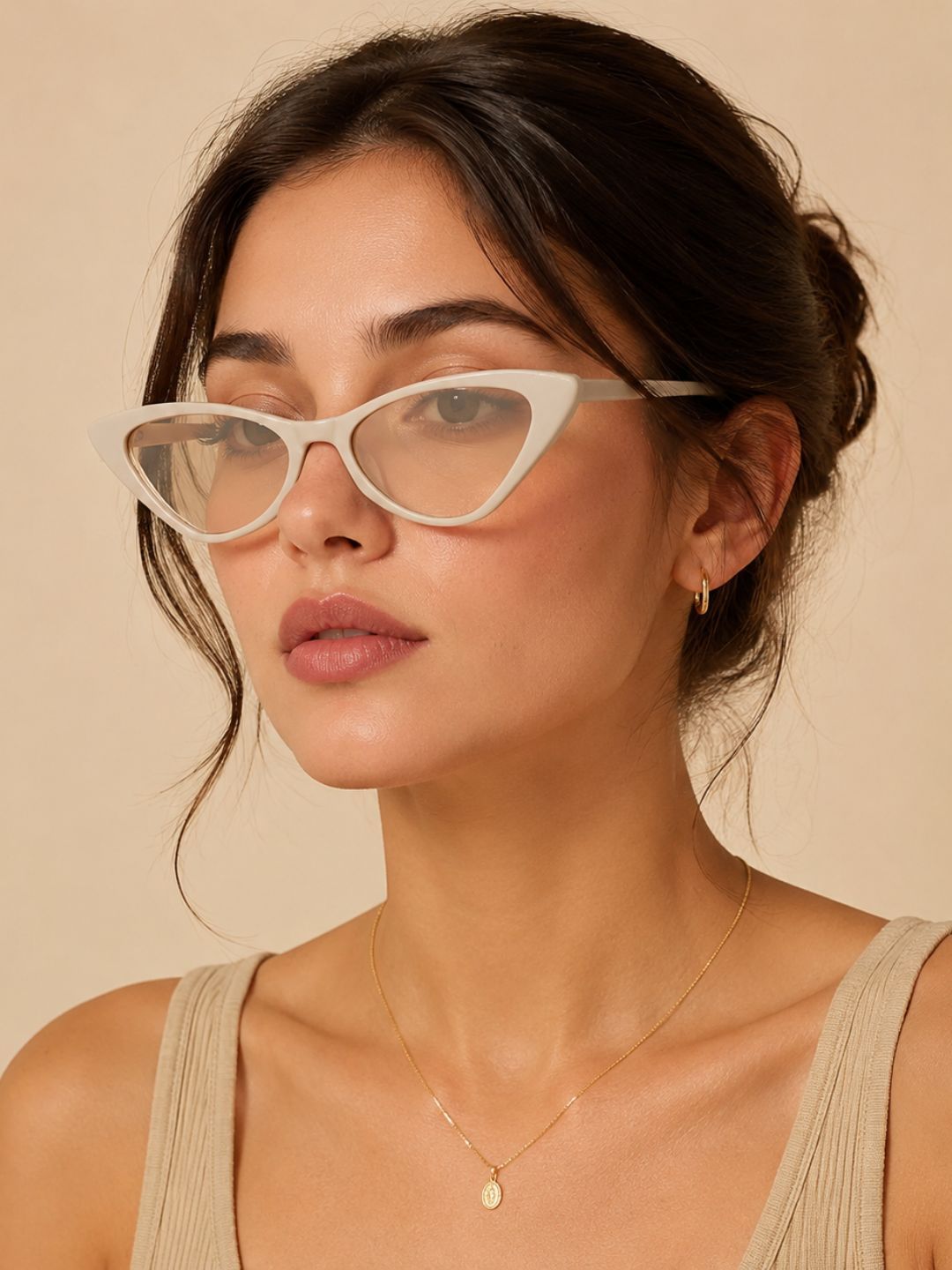 Stoln Women Red Lens & White Cateye Sunglasses