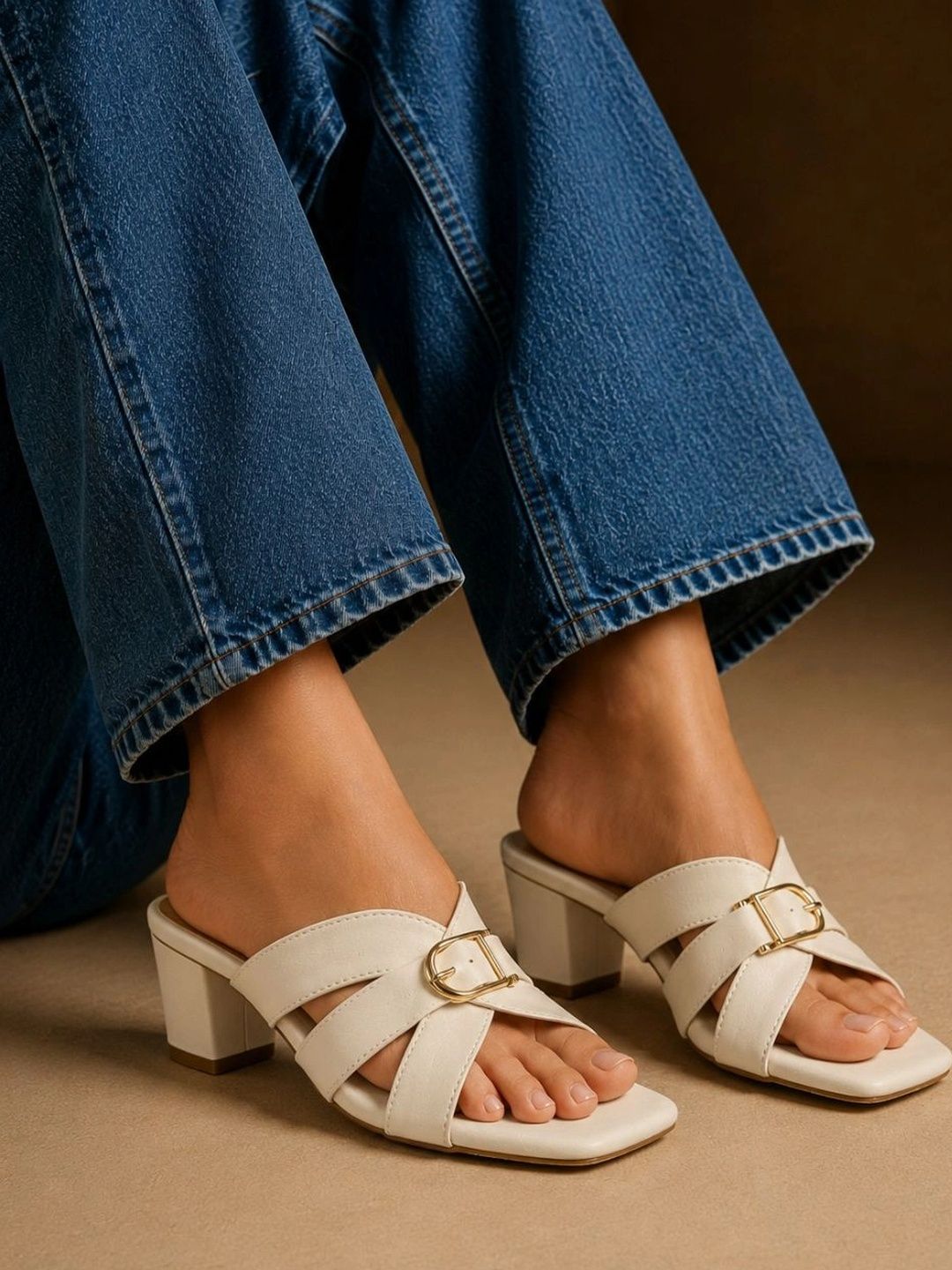 Ravis Block Mules with Buckles