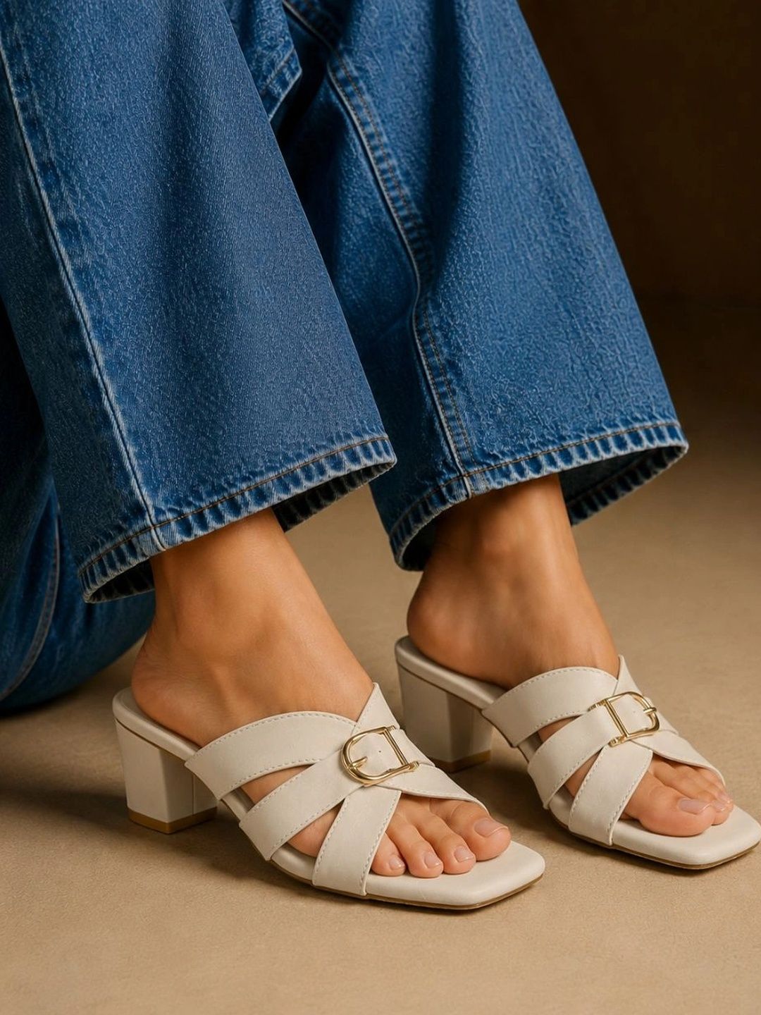 Ravis Block Mules with Buckles