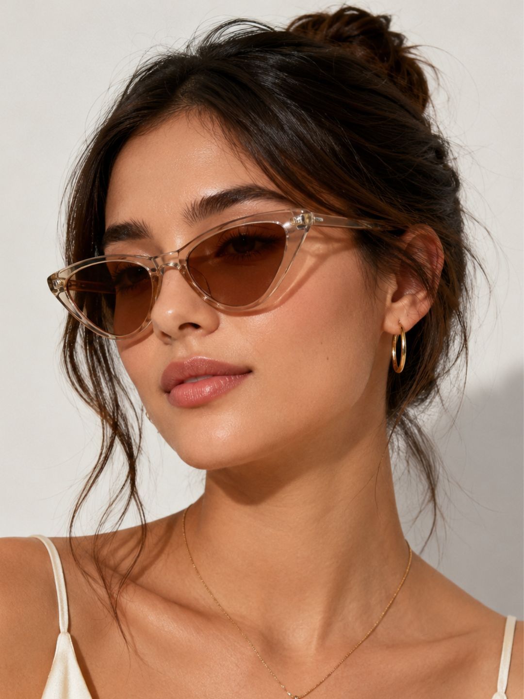 Stoln Women Brown Lens & Brown Cateye Sunglasses with