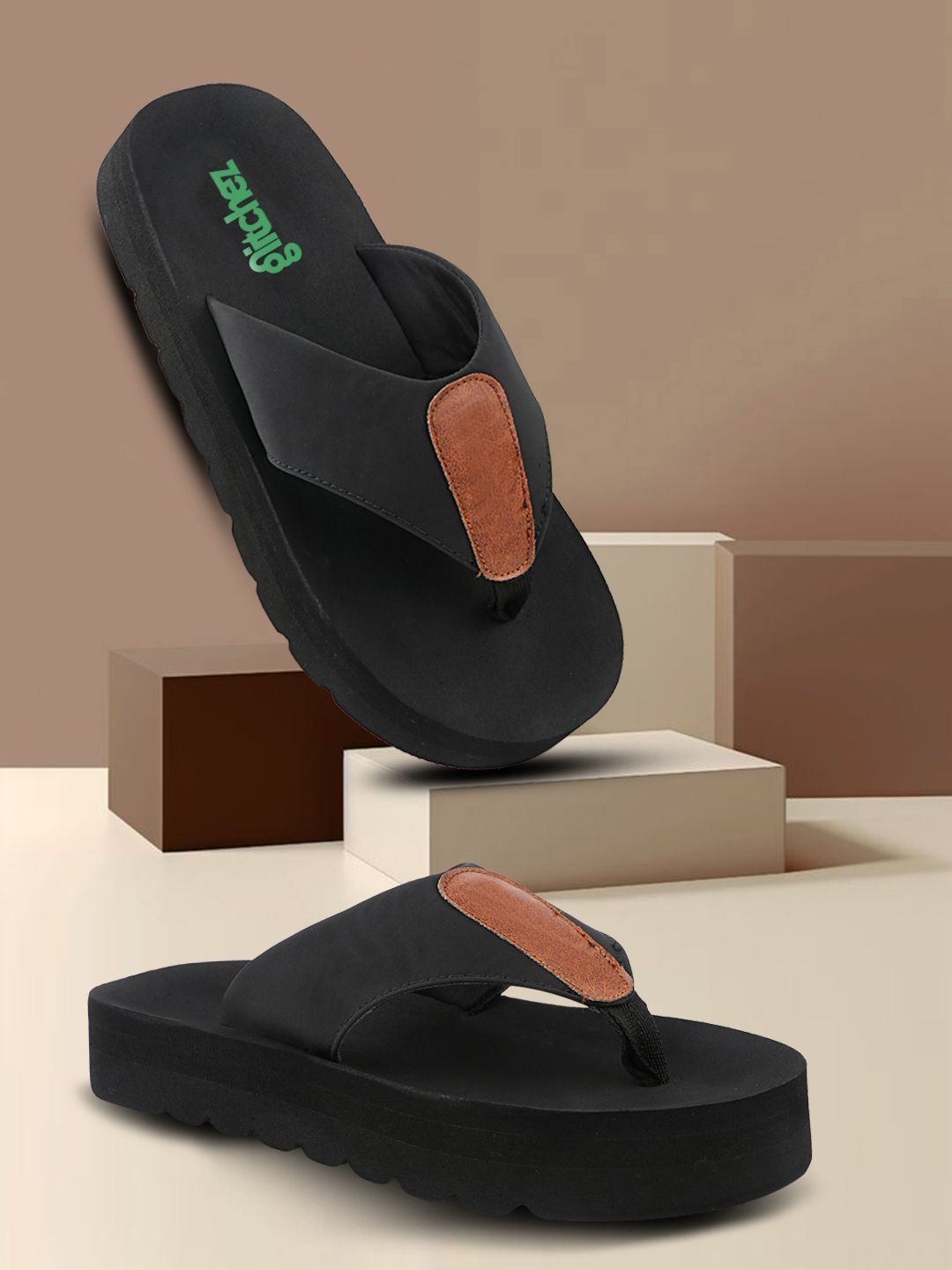glitchez Men Rubber Thong Flip-Flops