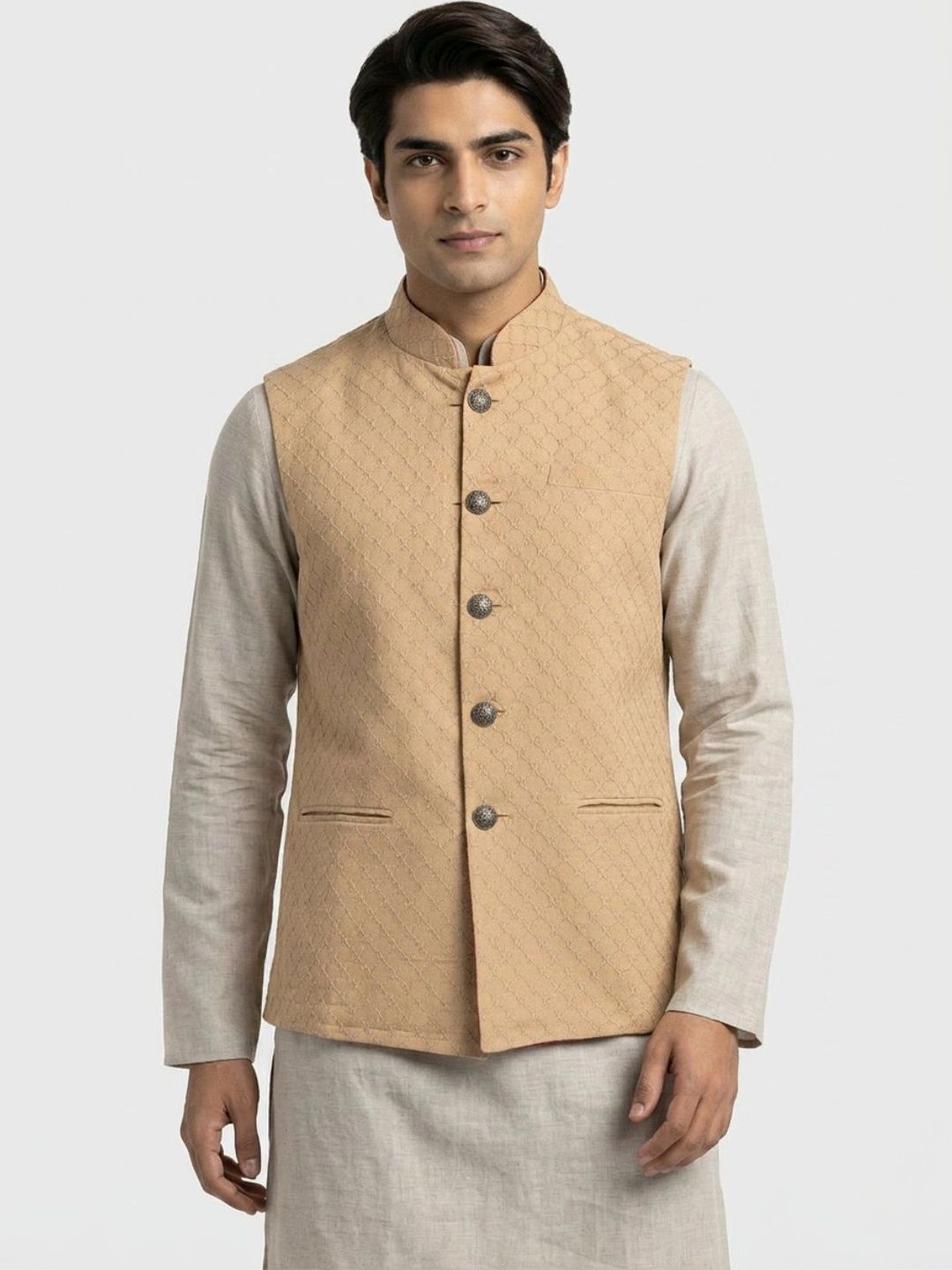 Sanman Ethnix by Raymond Men Open Front Jacket