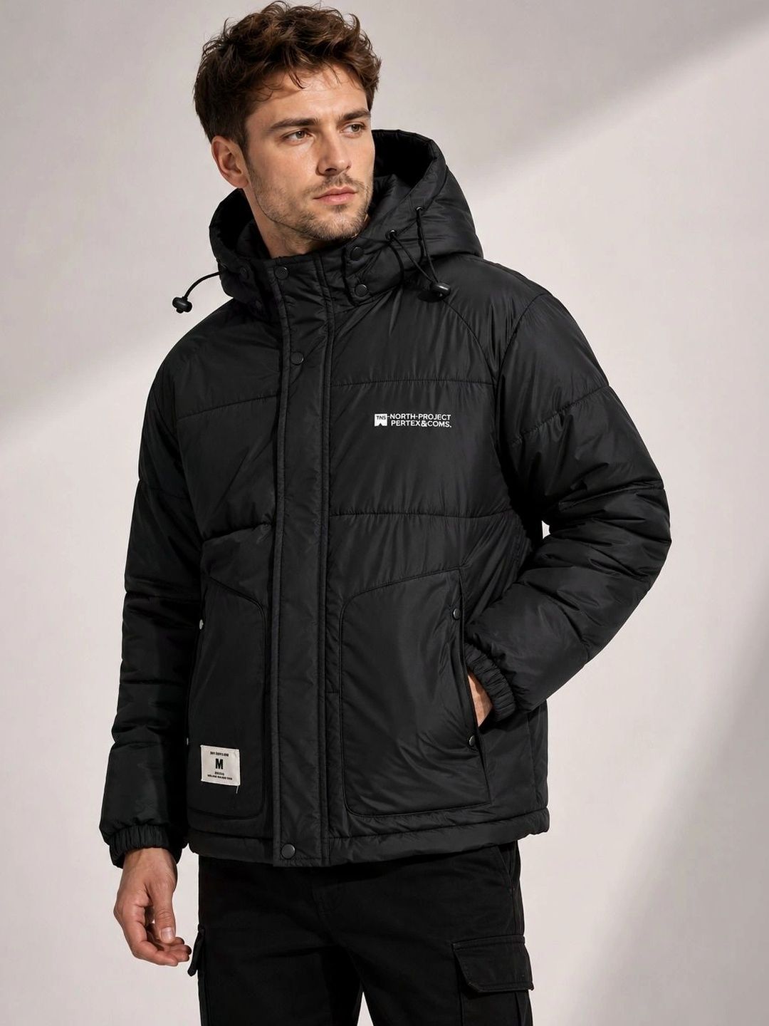FARYRA Men Brand Logo Lightweight Puffer Jacket