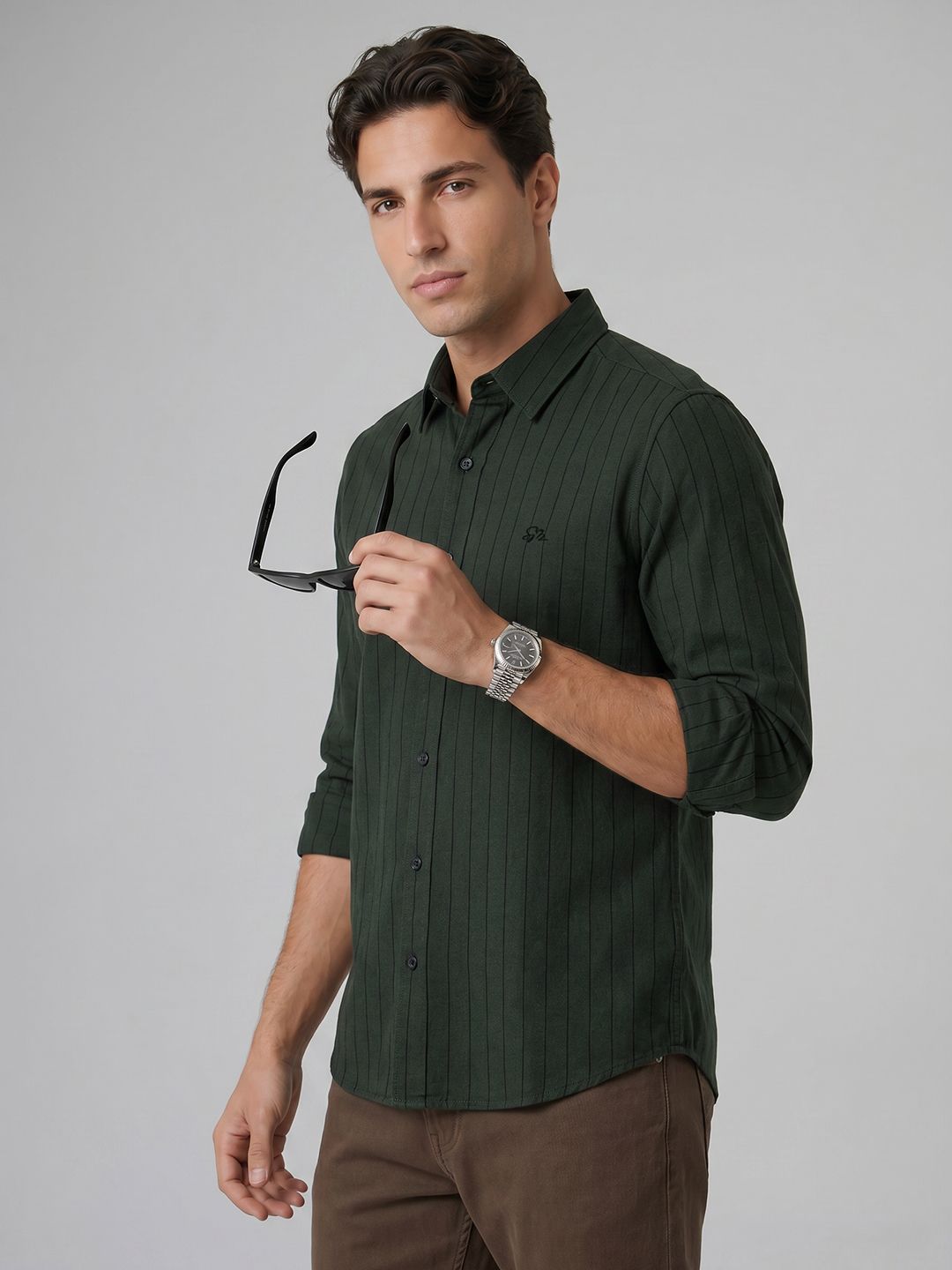SPYKAR Vertical Striped Pure Cotton Casual Shirt