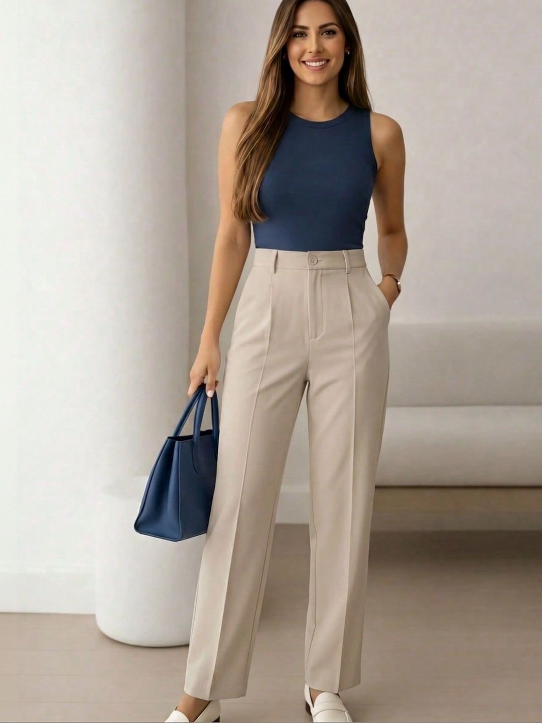 KATECLO Women High-Rise Trousers