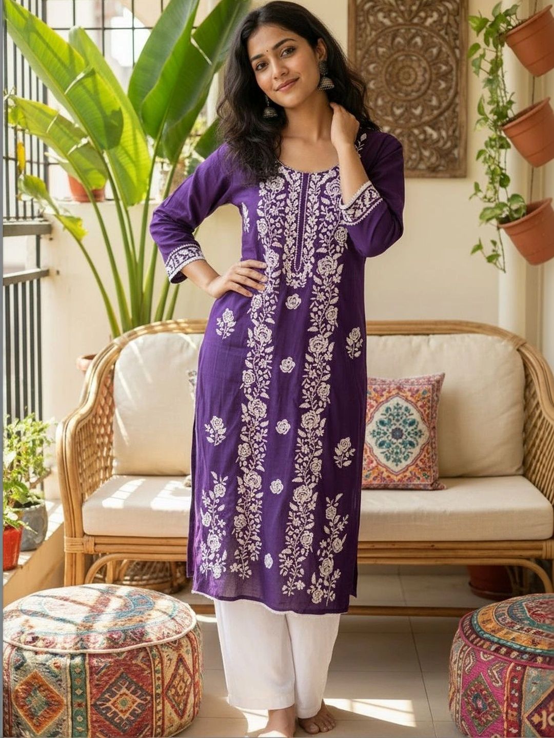 Anouk Women Embroidered Thread Work Kurta