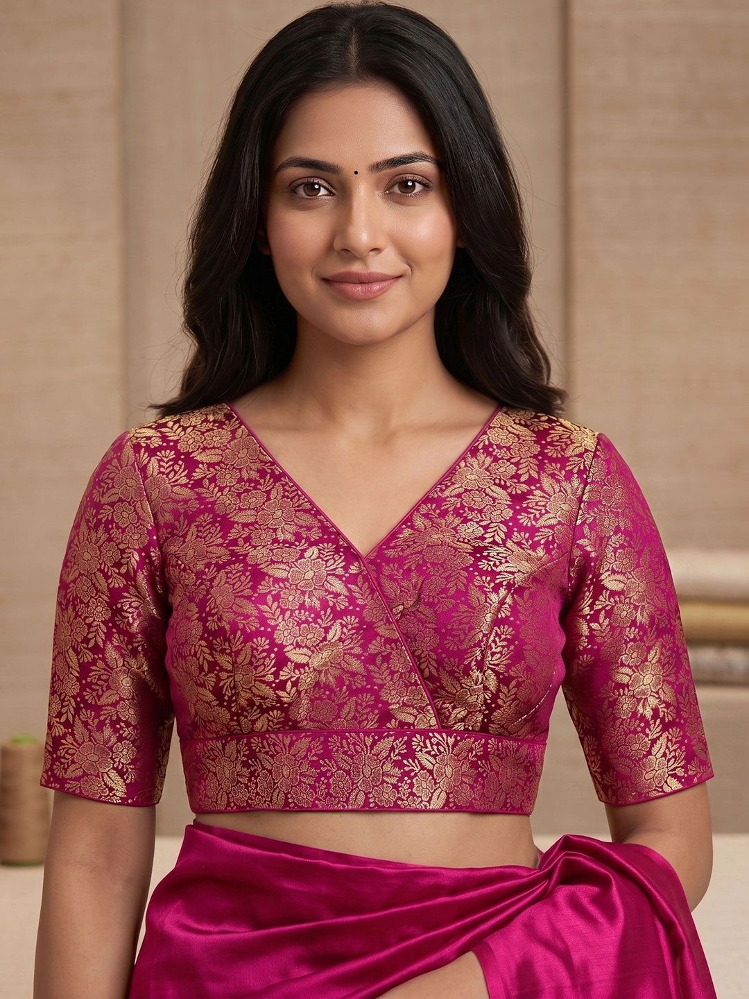 Nirmita Nirmita Silk Woven Design Zari Saree Blouse
