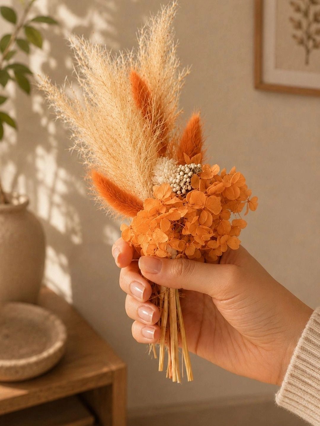 Art Street Art Street Decorative Natural Dried Flower Pampas Bouquet Real Dry Flowers Bouquet 8 Inch