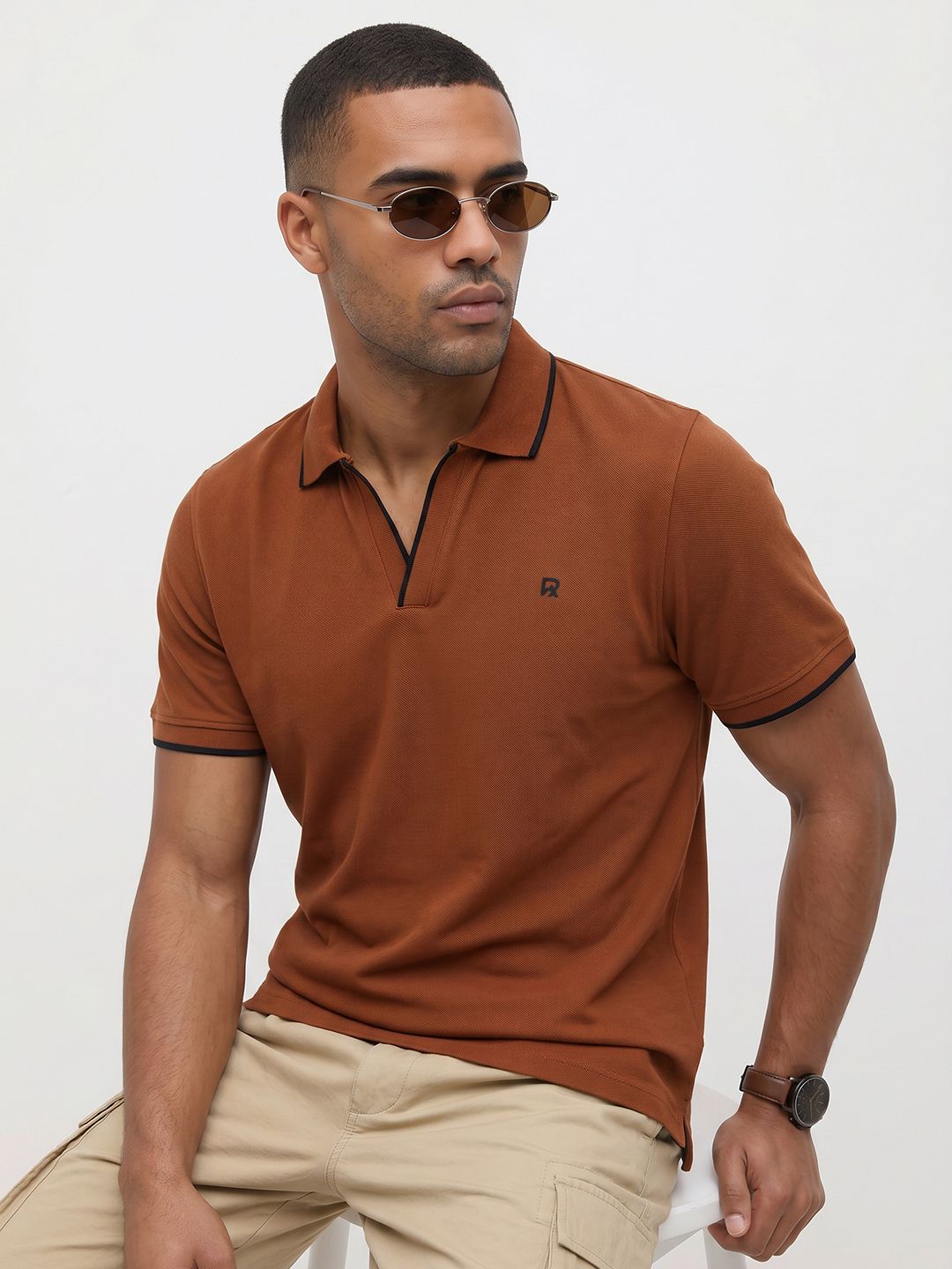 The Roadster Life Co. Polo Collar Pure Cotton T-shirt