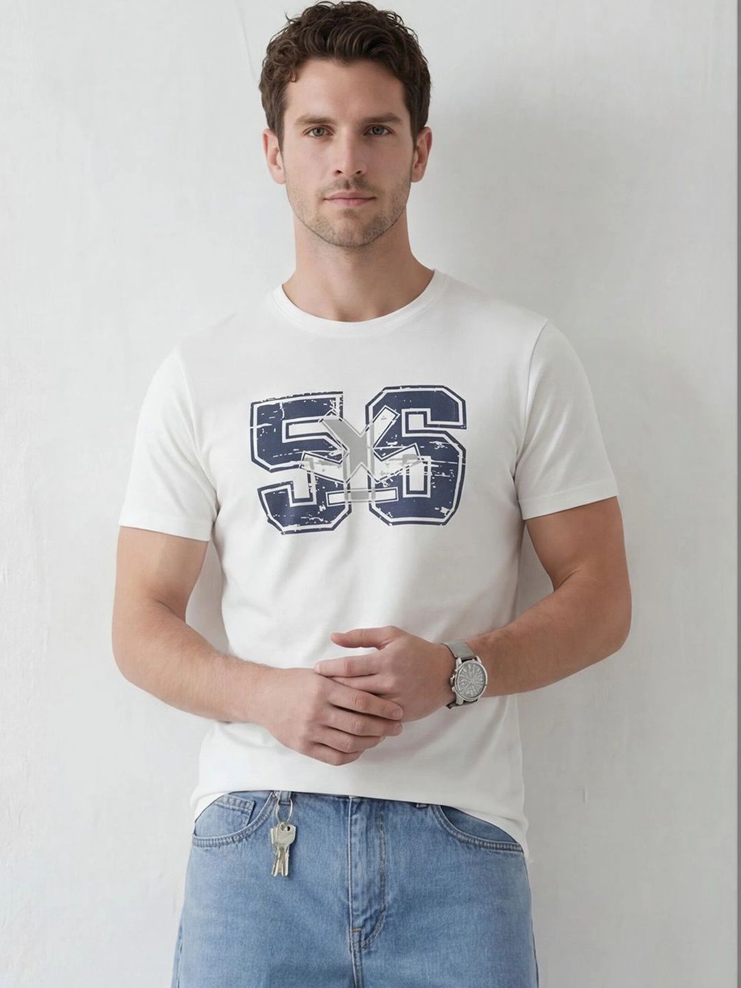 WROGN Men Printed Slim Fit T-shirt
