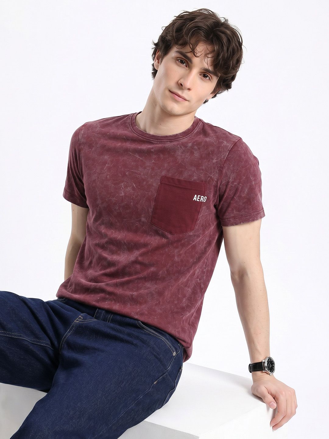Aeropostale Aeropostale Dyed Effect Pure Cotton T-shirt