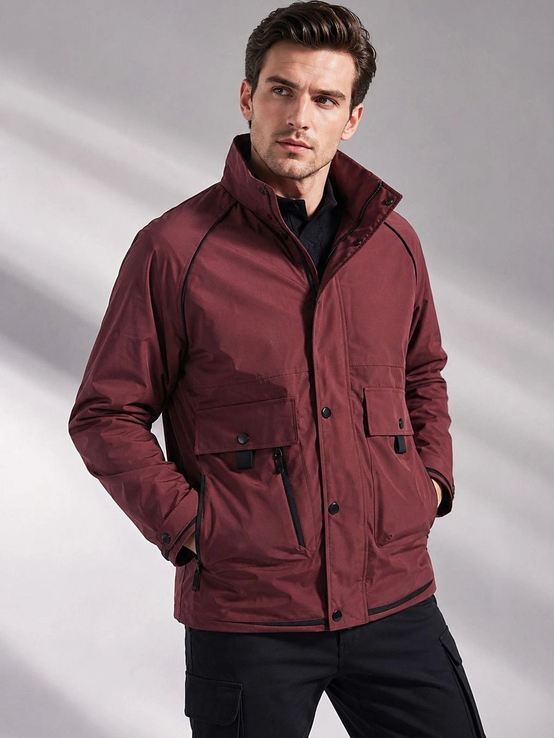 FARYRA Men Open Front Jacket