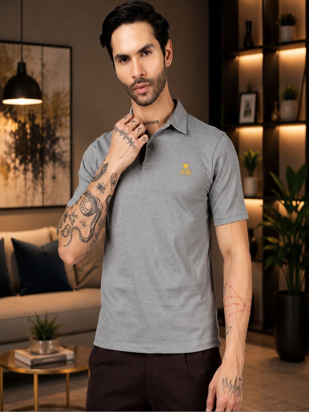Regent Raiment Men Brand Logo Polo Collar T-shirt