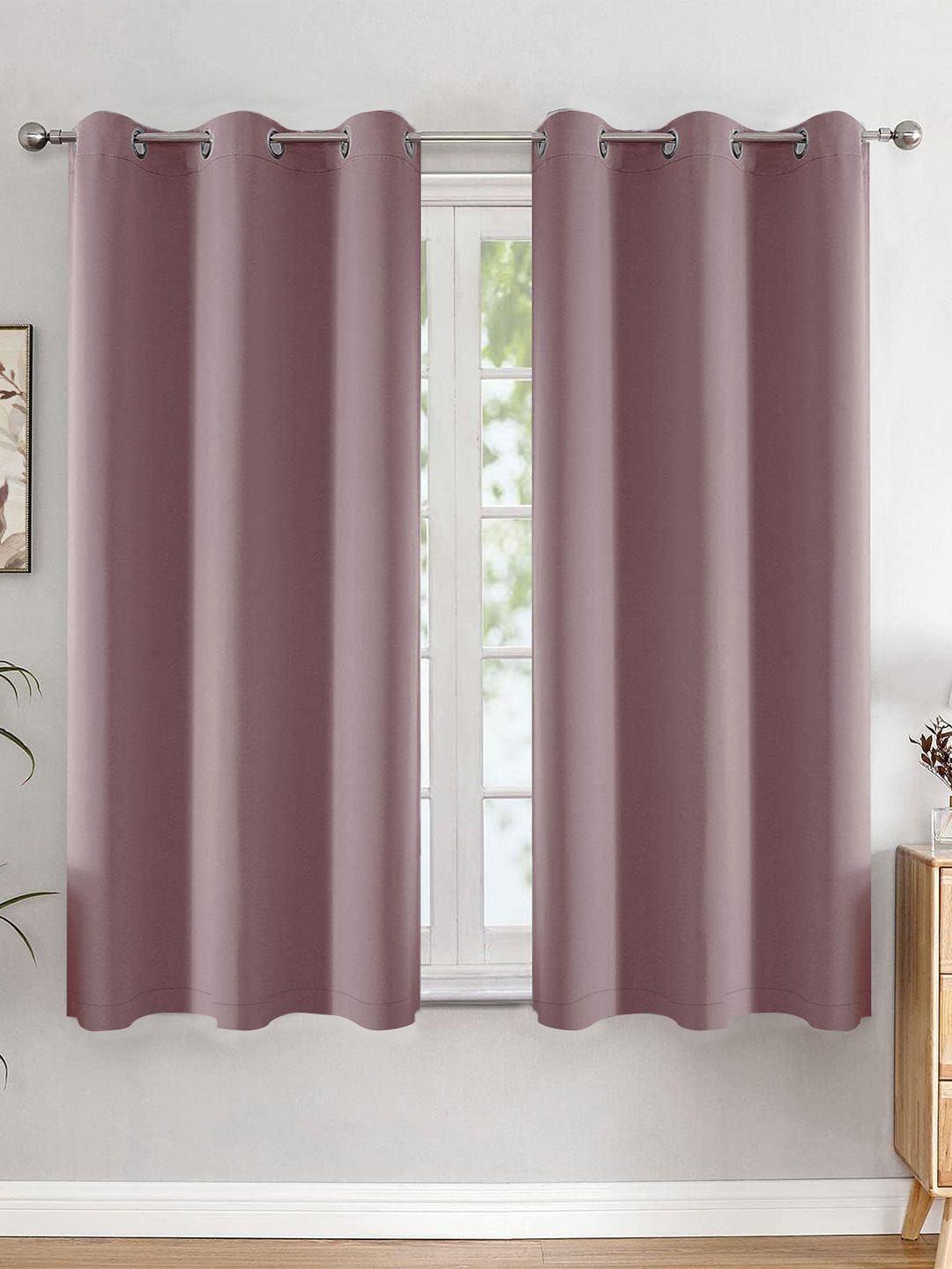 HOMEMONDE Lavender 2 Pieces Black Out Window Curtain