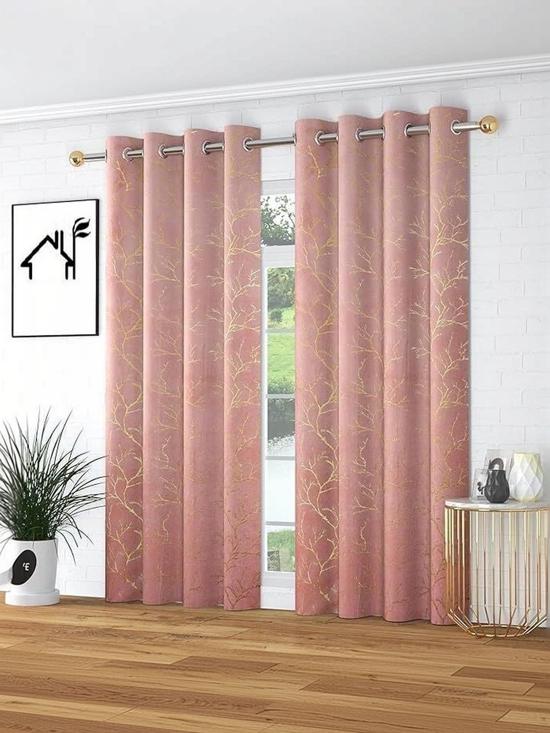 Bajo's 2 Pieces Multicoloured Long Door Curtains