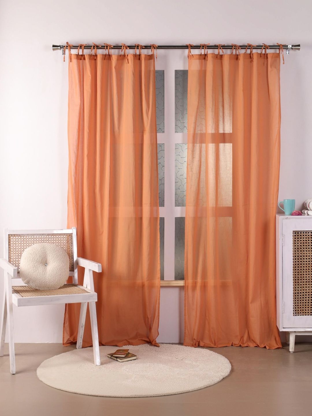 Gulaab Jaipur Brown Pack of 2 Cotton Door Curtains