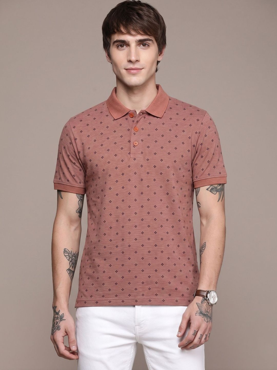 SANDPIPER Men Printed Polo Collar T-shirt