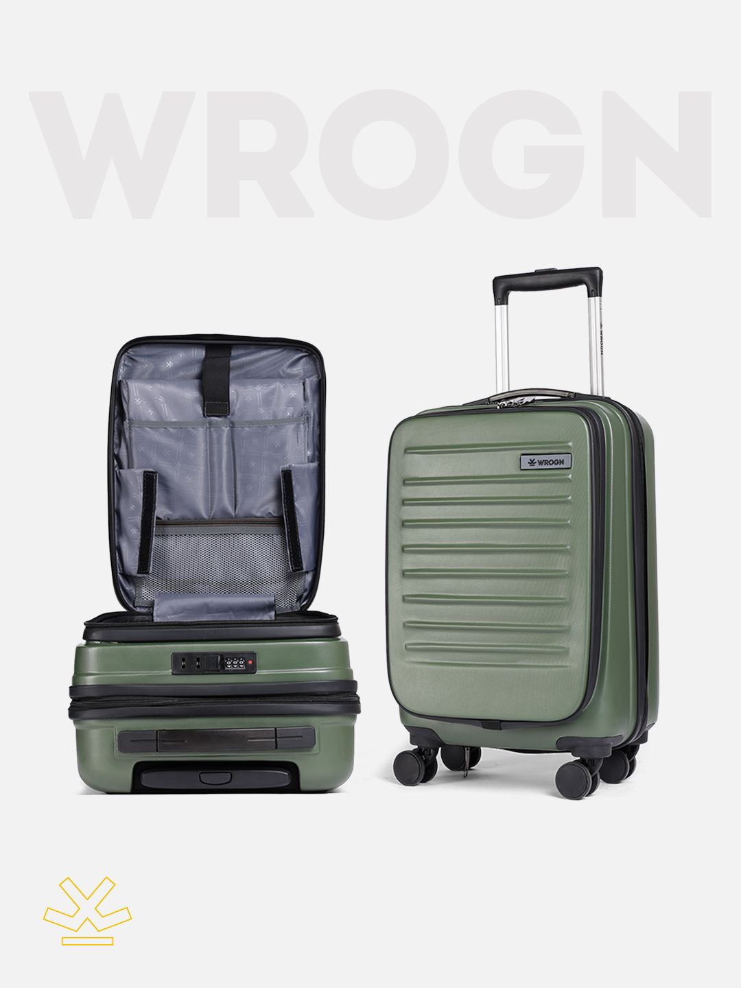 WROGN WRONG Textured Hard Cabin Suitcase Trolley Bag- 50L