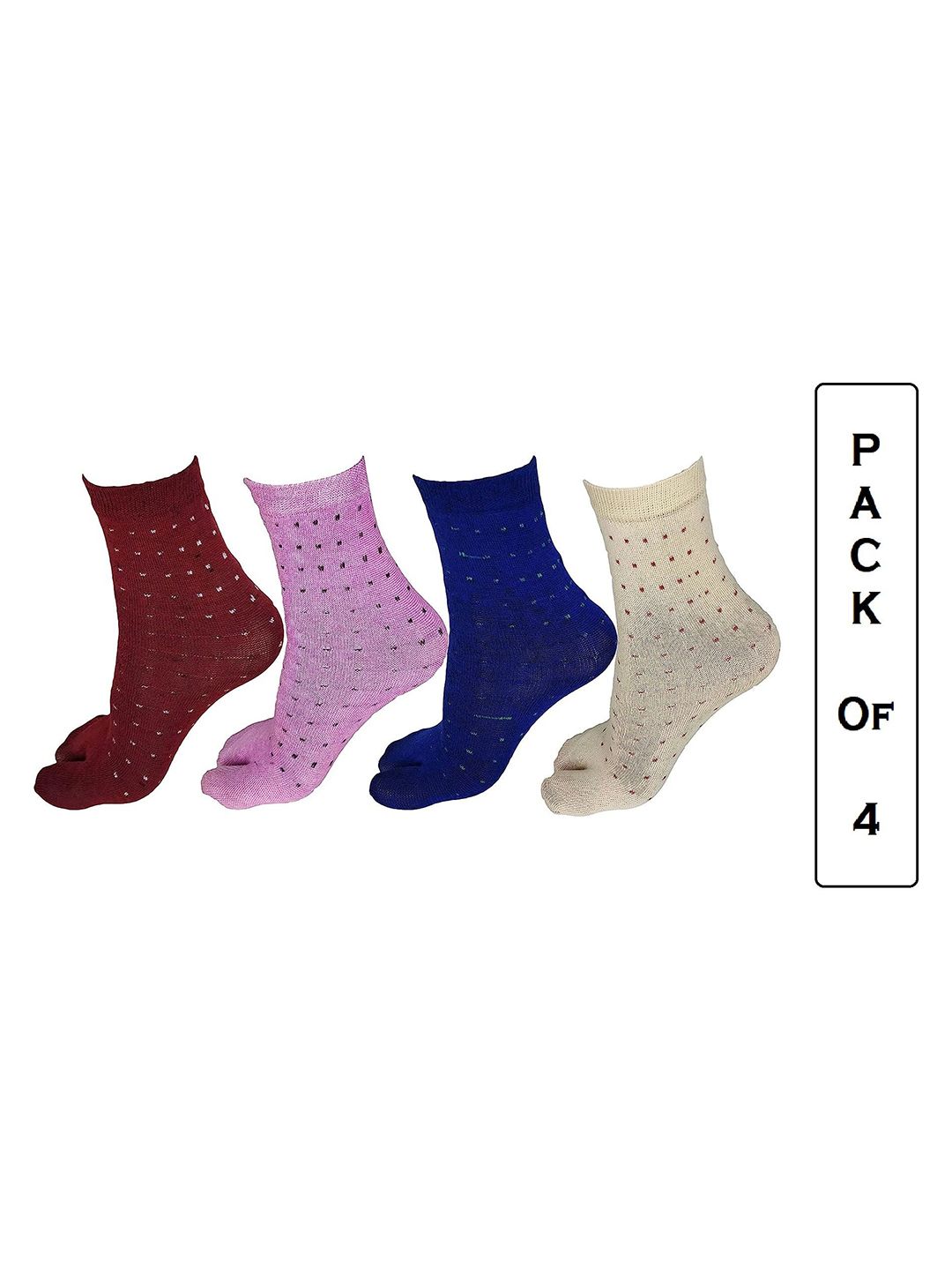 Faton Men Pack of 4 Cotton Patterned Ankle Length Socks