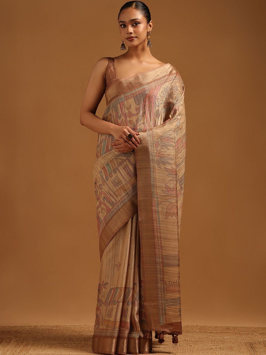Soch Soch Warli Silk Blend Handloom Saree