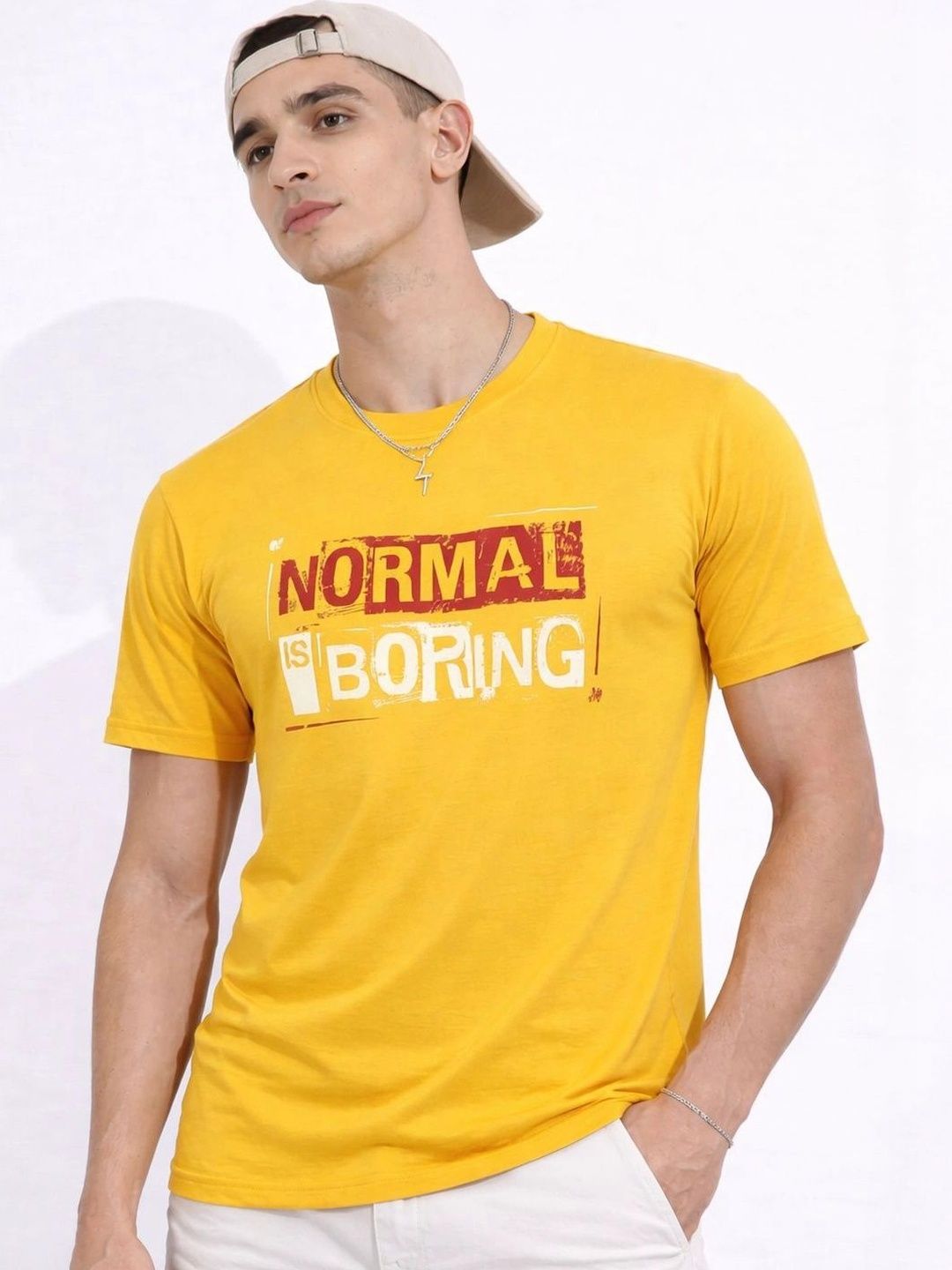 Klub Fox Men Printed Round Neck Cotton Tshirt