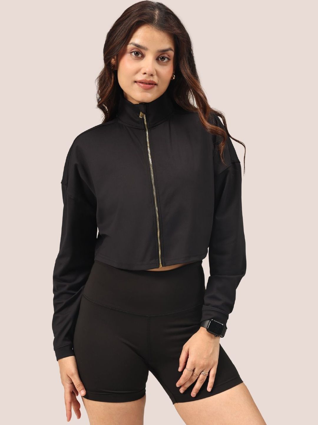Blissclub Women Boxy Fit Zipper Ultimate Crop Jacket