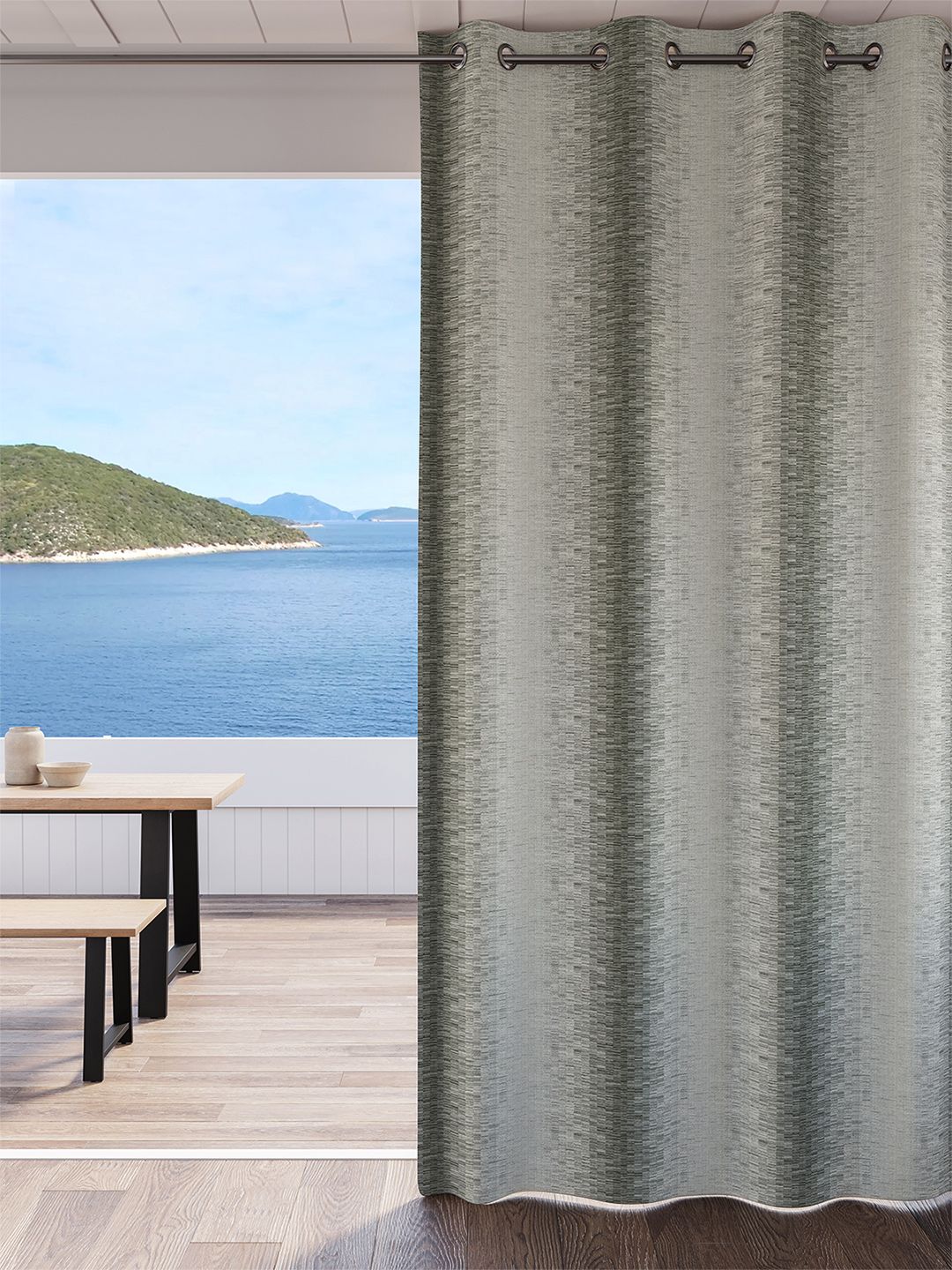 Long Door Curtain DDecor Grey Room Darkening Long Door Curtain