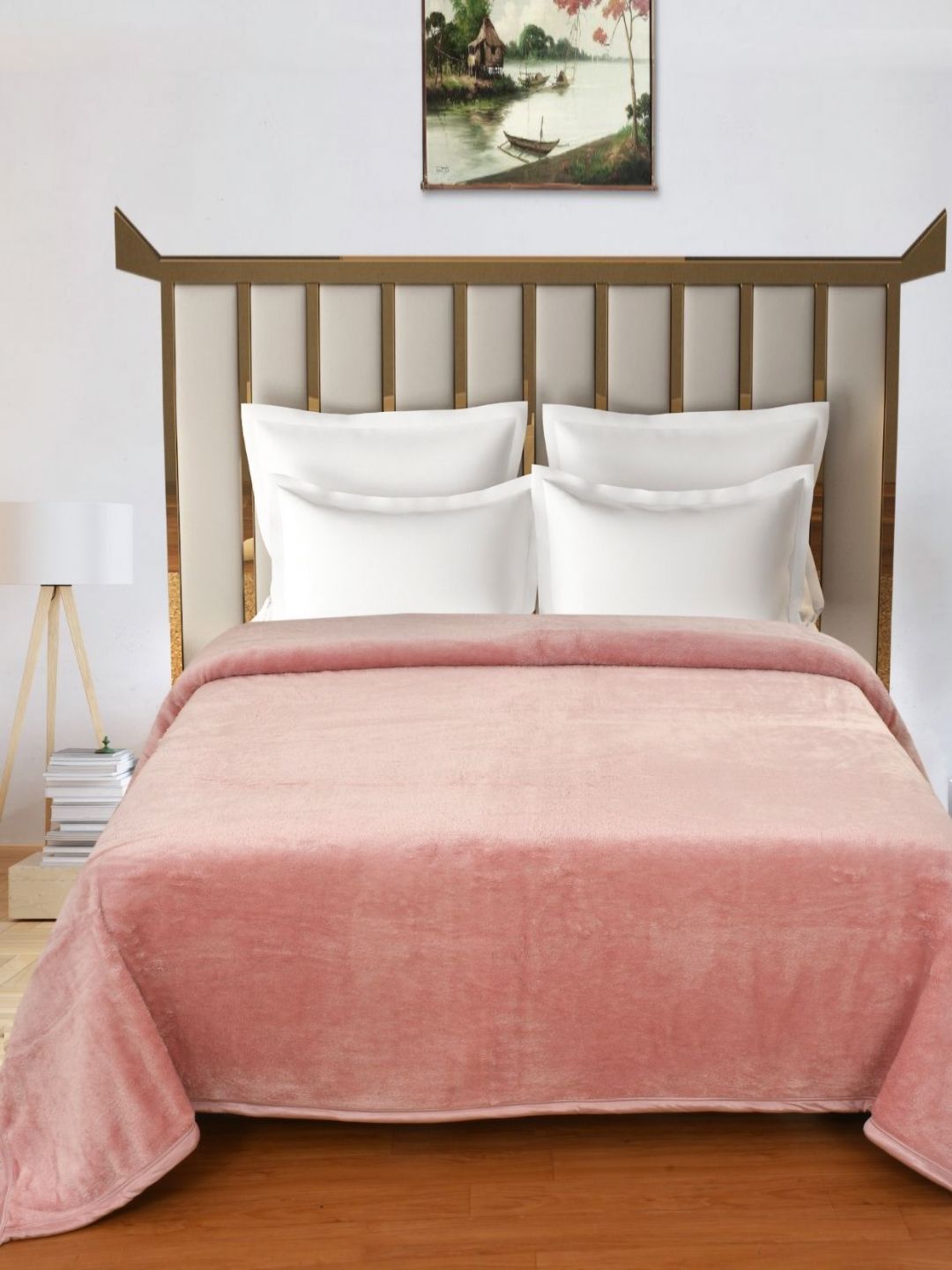 Florida Florida Peach-Coloured 300 GSM Double Bed Blanket
