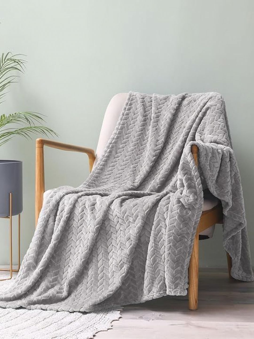 MORADO MORADO Grey 300 GSM Double Bed Blanket