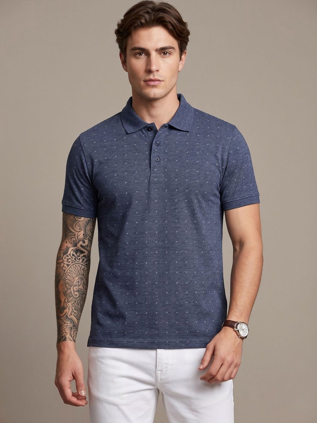 SANDPIPER Men Printed Polo Collar T-shirt