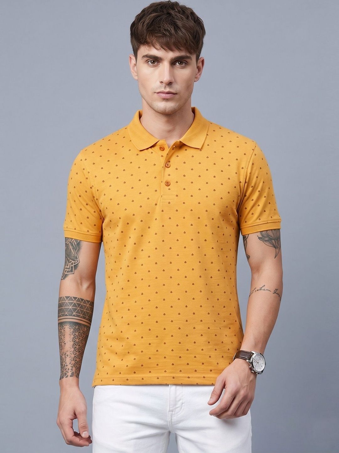 SANDPIPER Men Printed Polo Collar T-shirt