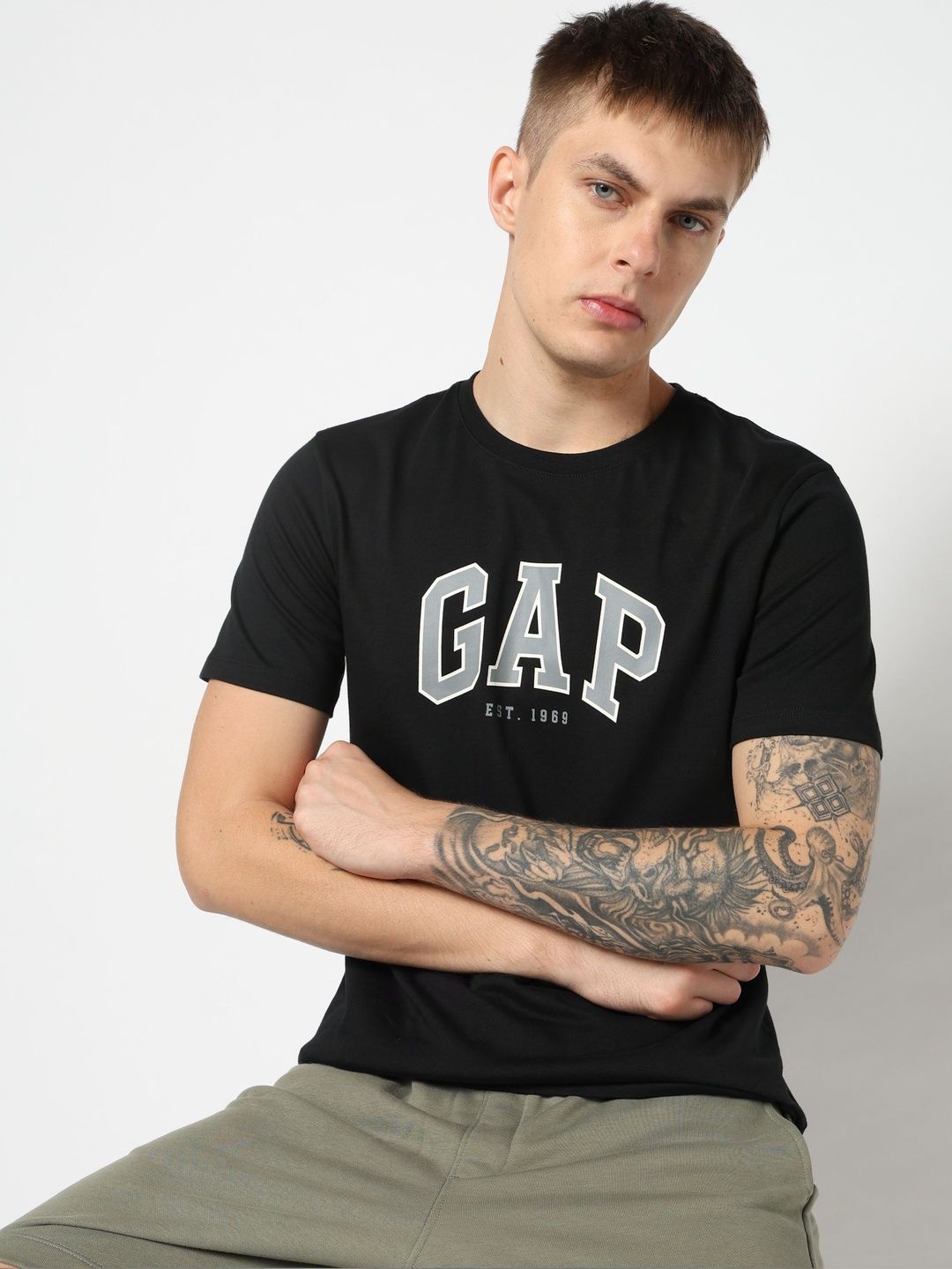 GAP Brand Logo Printed Pure Cotton T-shirt