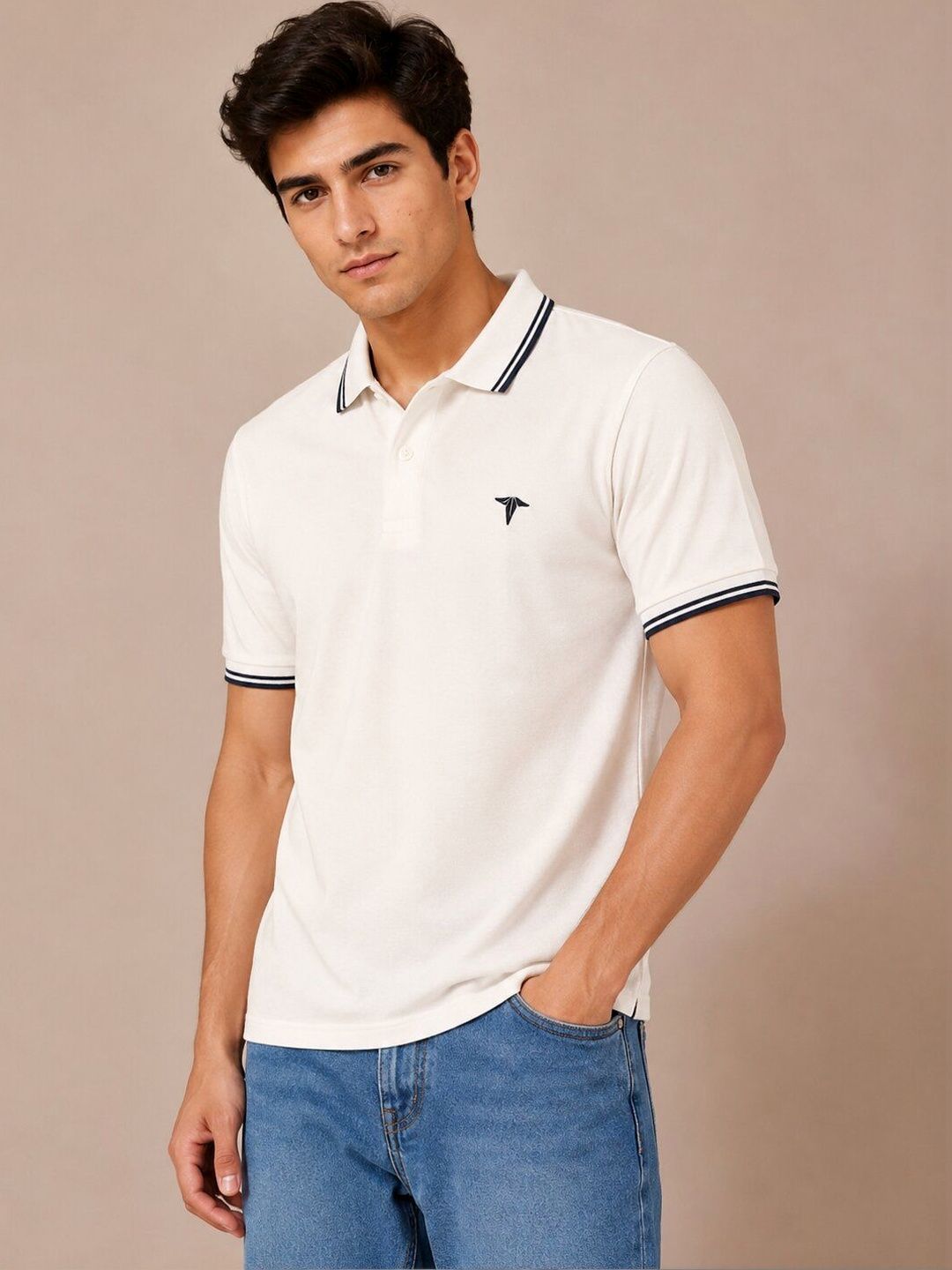 Moda Rapido Men Brand Logo Polo Collar T-shirt