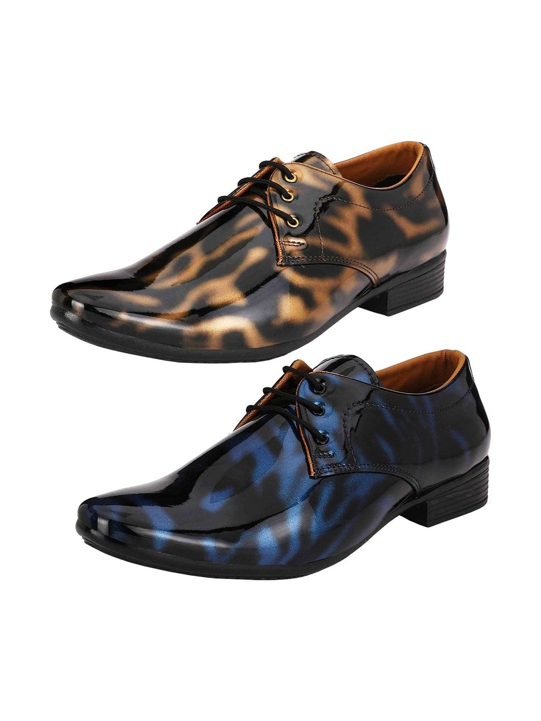 Vitoria Vitoria Pack Of 2 Men Textured PU Pointed Toe Lace-Ups Derbys Formal Shoes