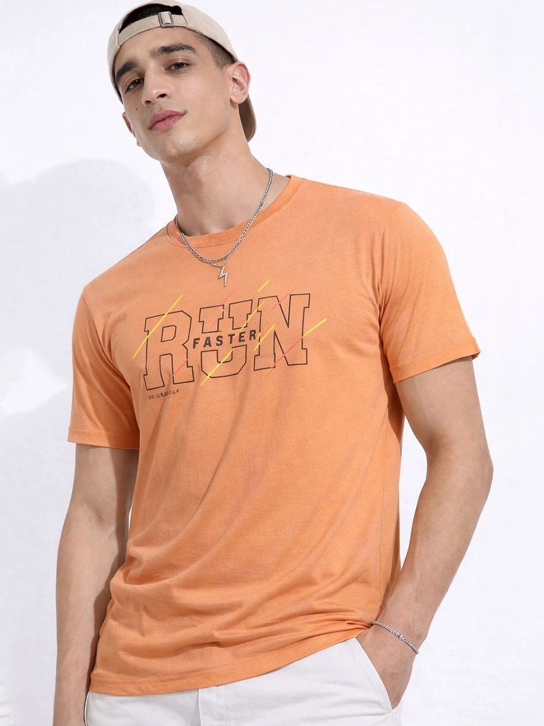 Klub Fox Men Printed Round Neck Cotton Tshirt